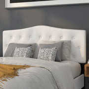 Cambridge Tufted Upholstered Queen Size Headboard in White Fabric