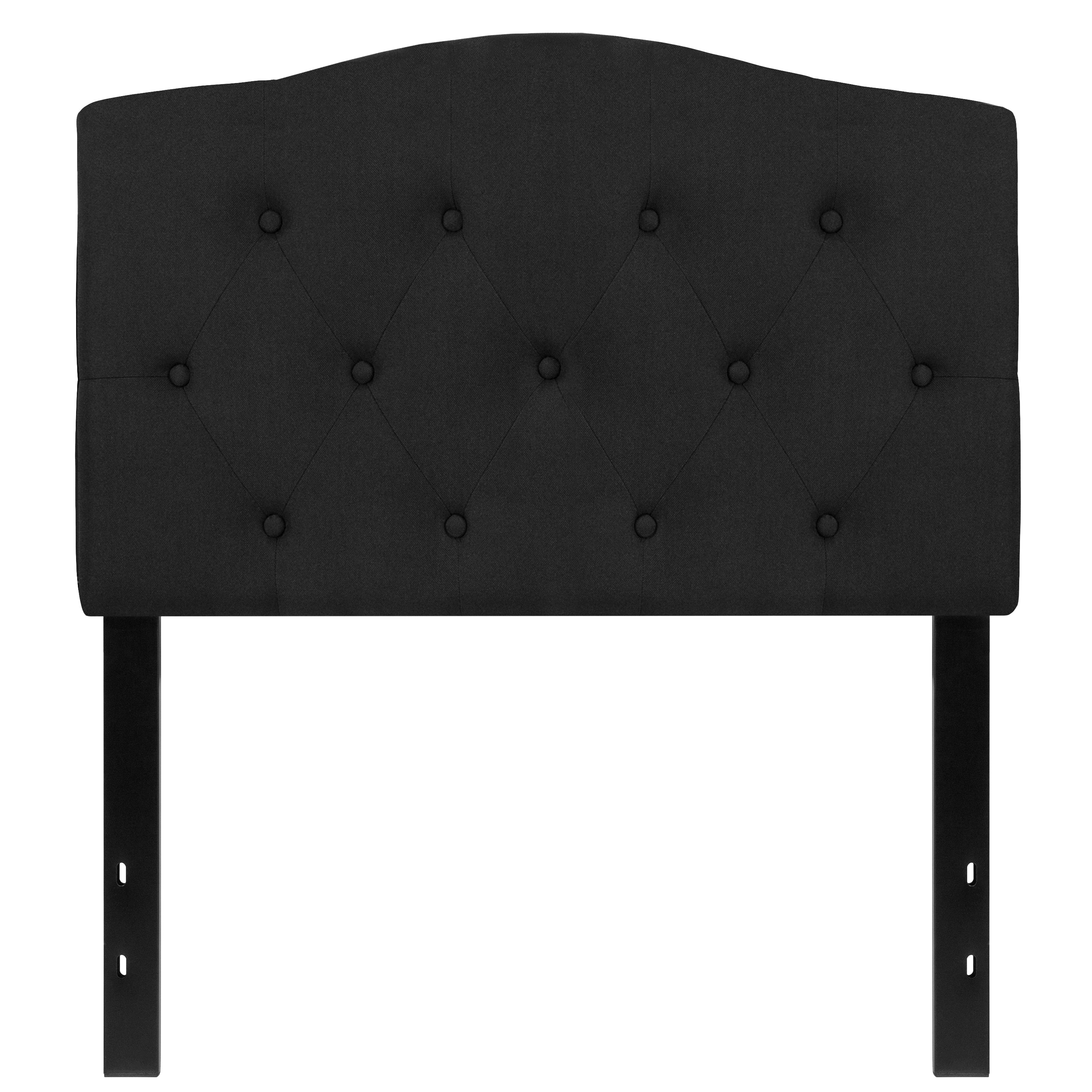 Cambridge Tufted Upholstered Twin Size Headboard in Black Fabric