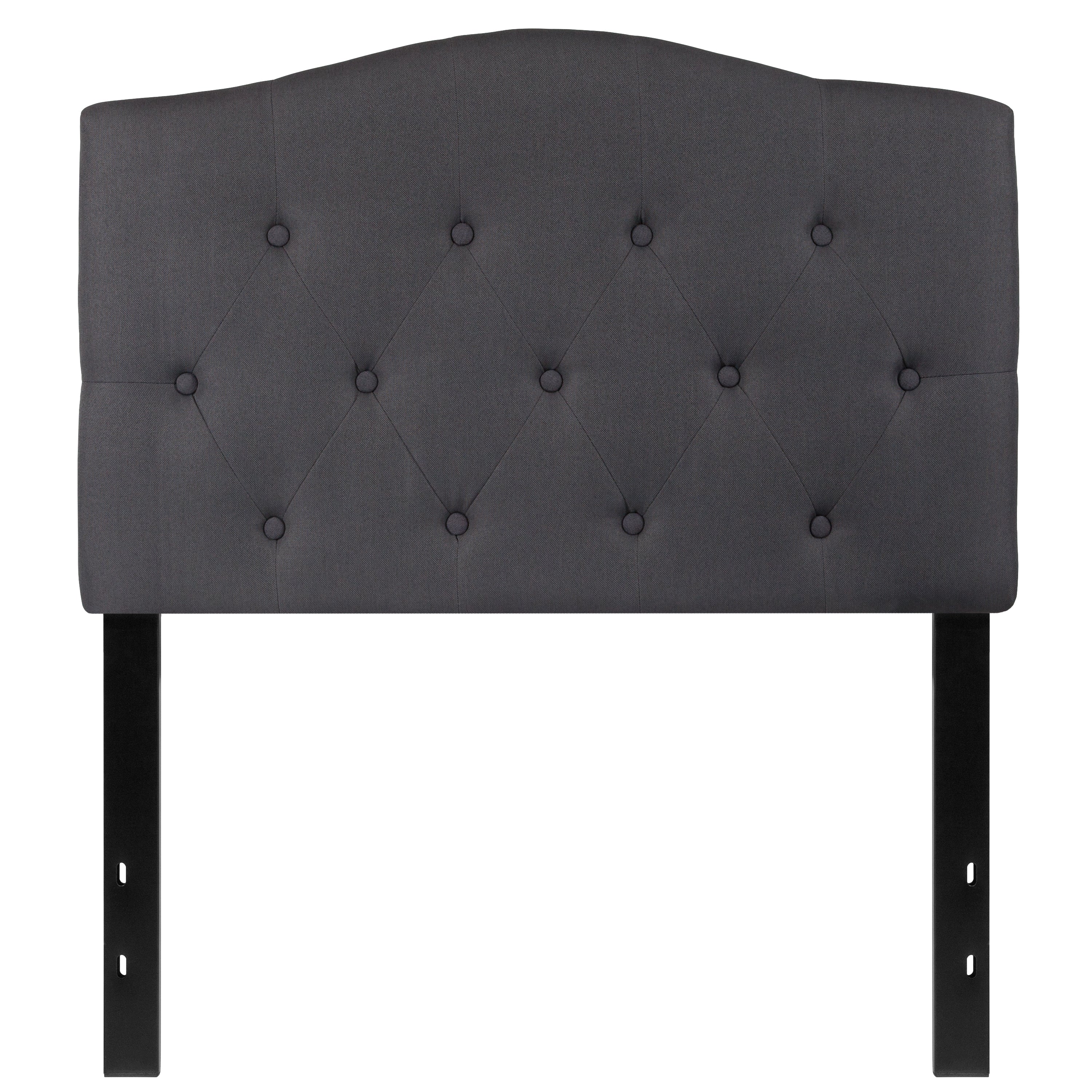 Cambridge Tufted Upholstered Twin Size Headboard in Dark Gray Fabric