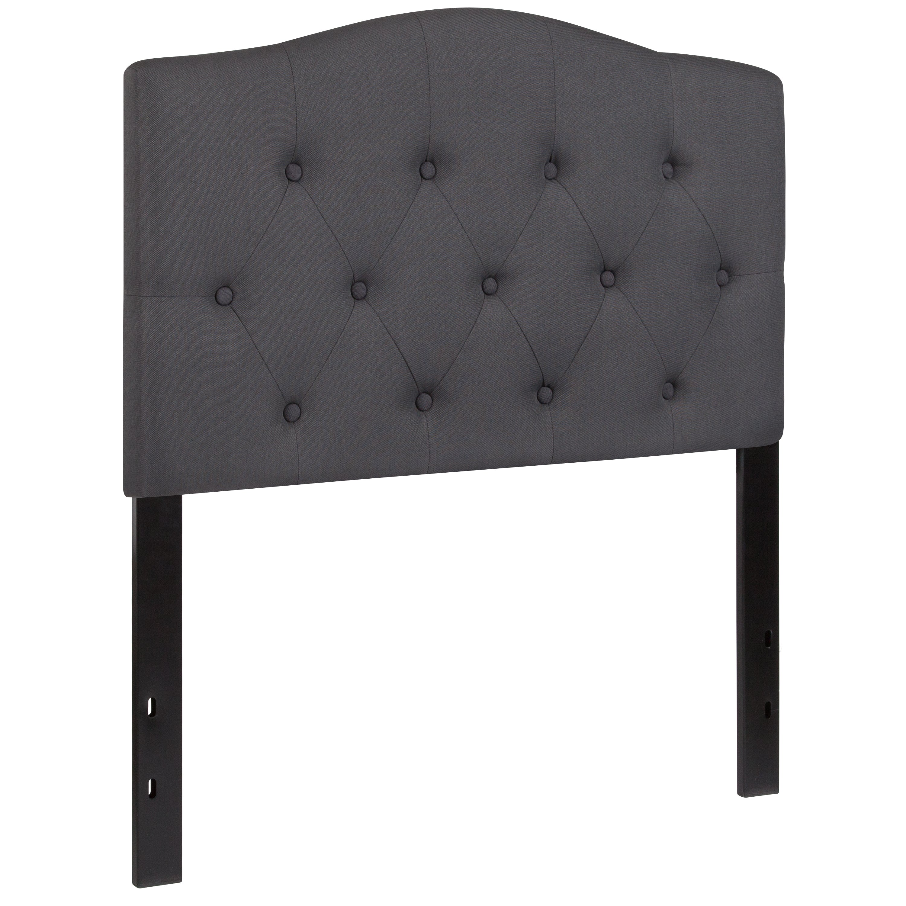 Cambridge Tufted Upholstered Twin Size Headboard in Dark Gray Fabric