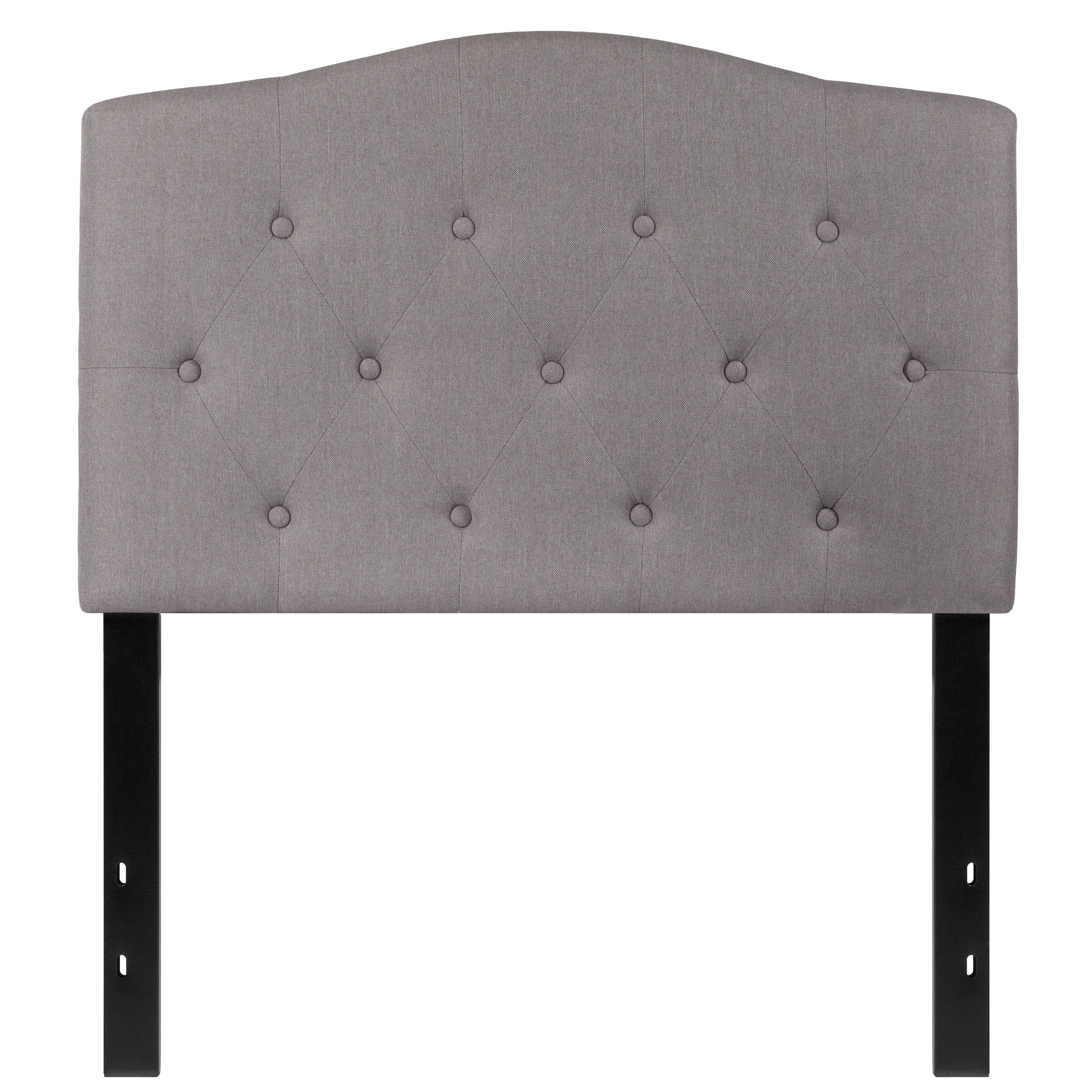 Cambridge Tufted Upholstered Twin Size Headboard in Light Gray Fabric