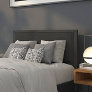 Melbourne Metal Upholstered Full Size Headboard in Black Fabric