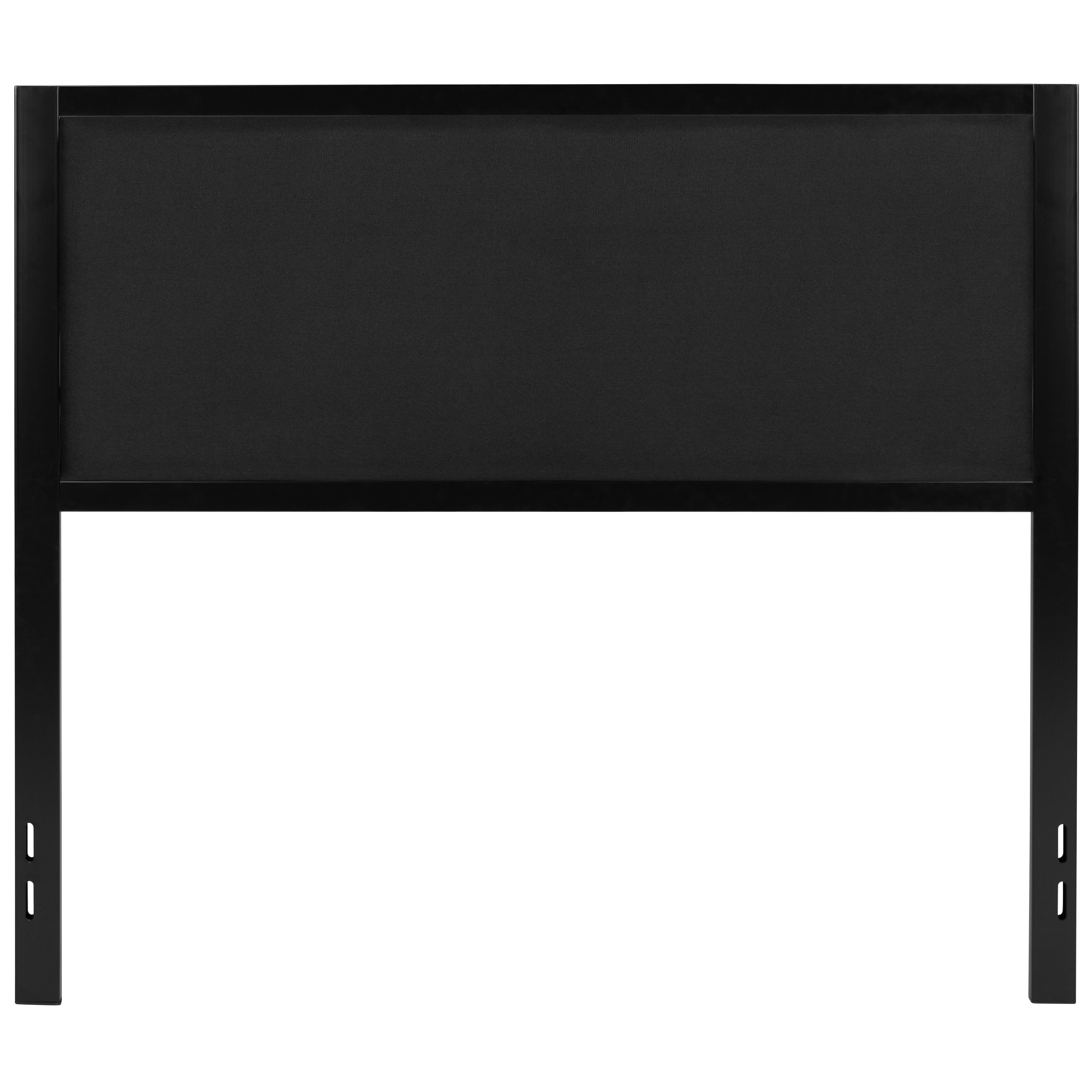 Melbourne Metal Upholstered Full Size Headboard in Black Fabric