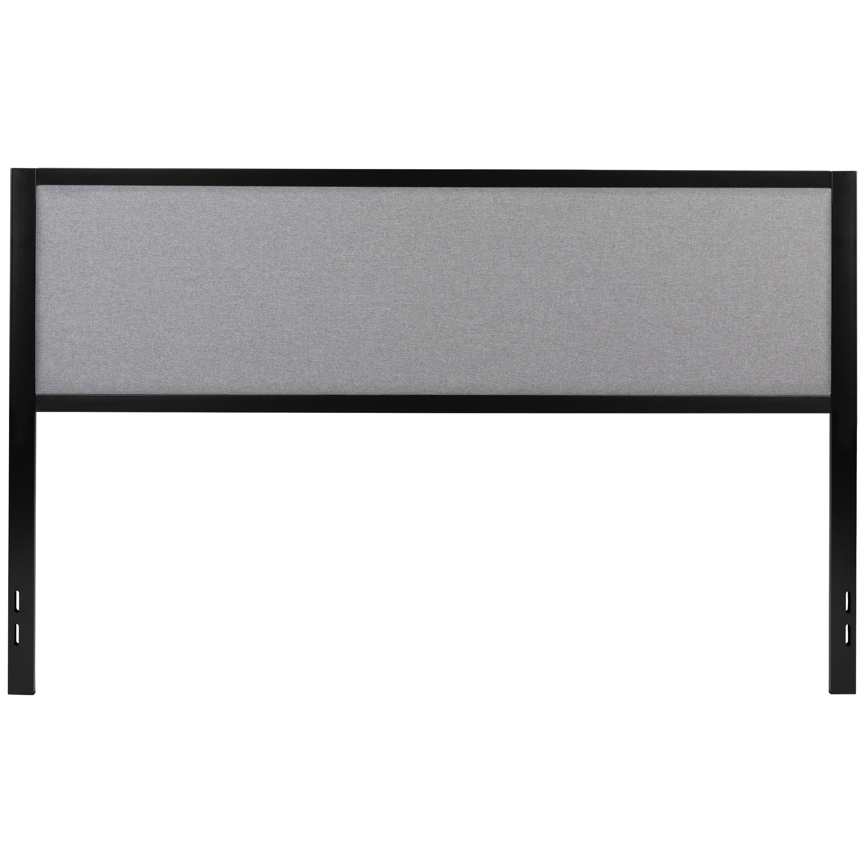 Melbourne Metal Upholstered King Size Headboard in Light Gray Fabric