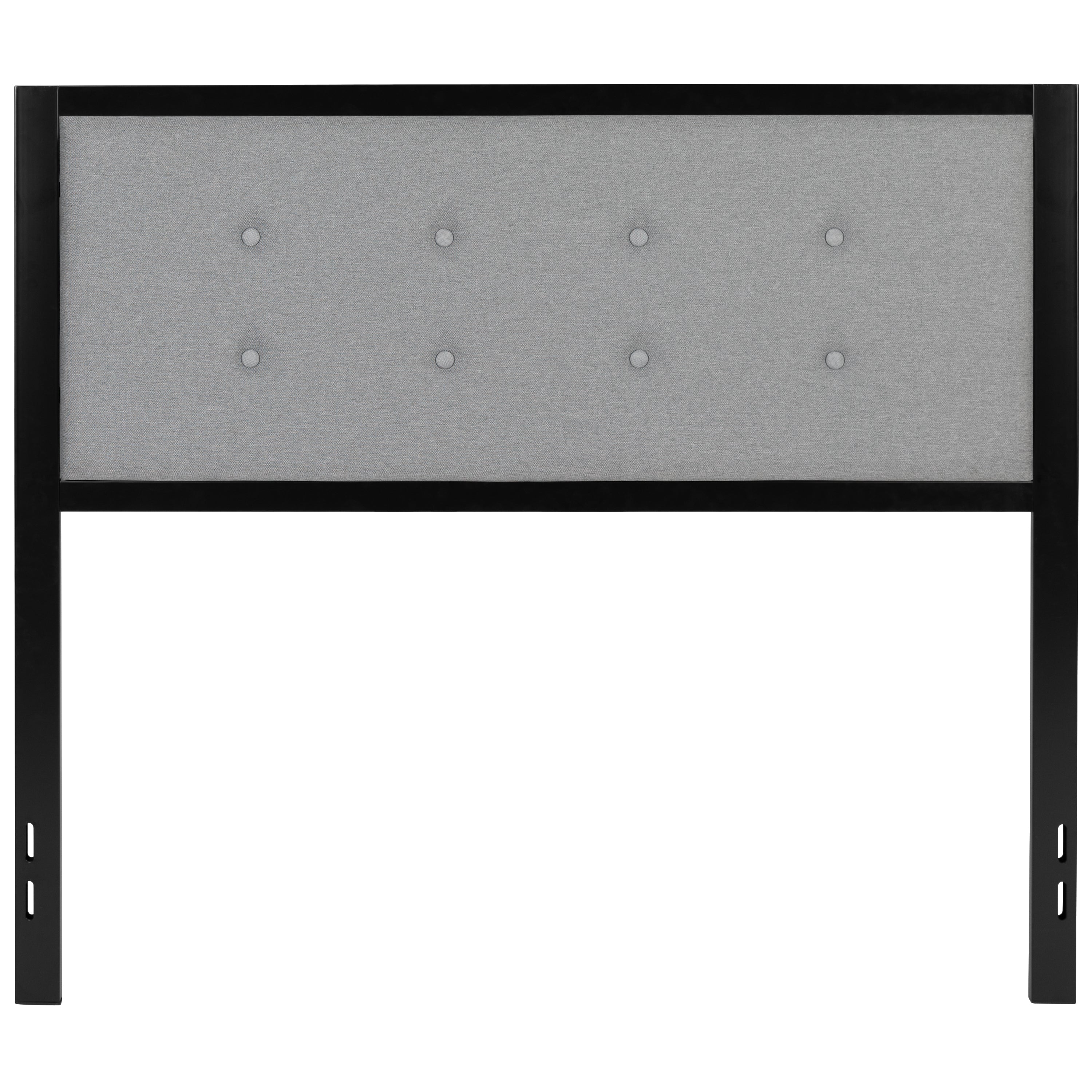 Bristol Metal Tufted Upholstered Full Size Headboard in Light Gray Fabric