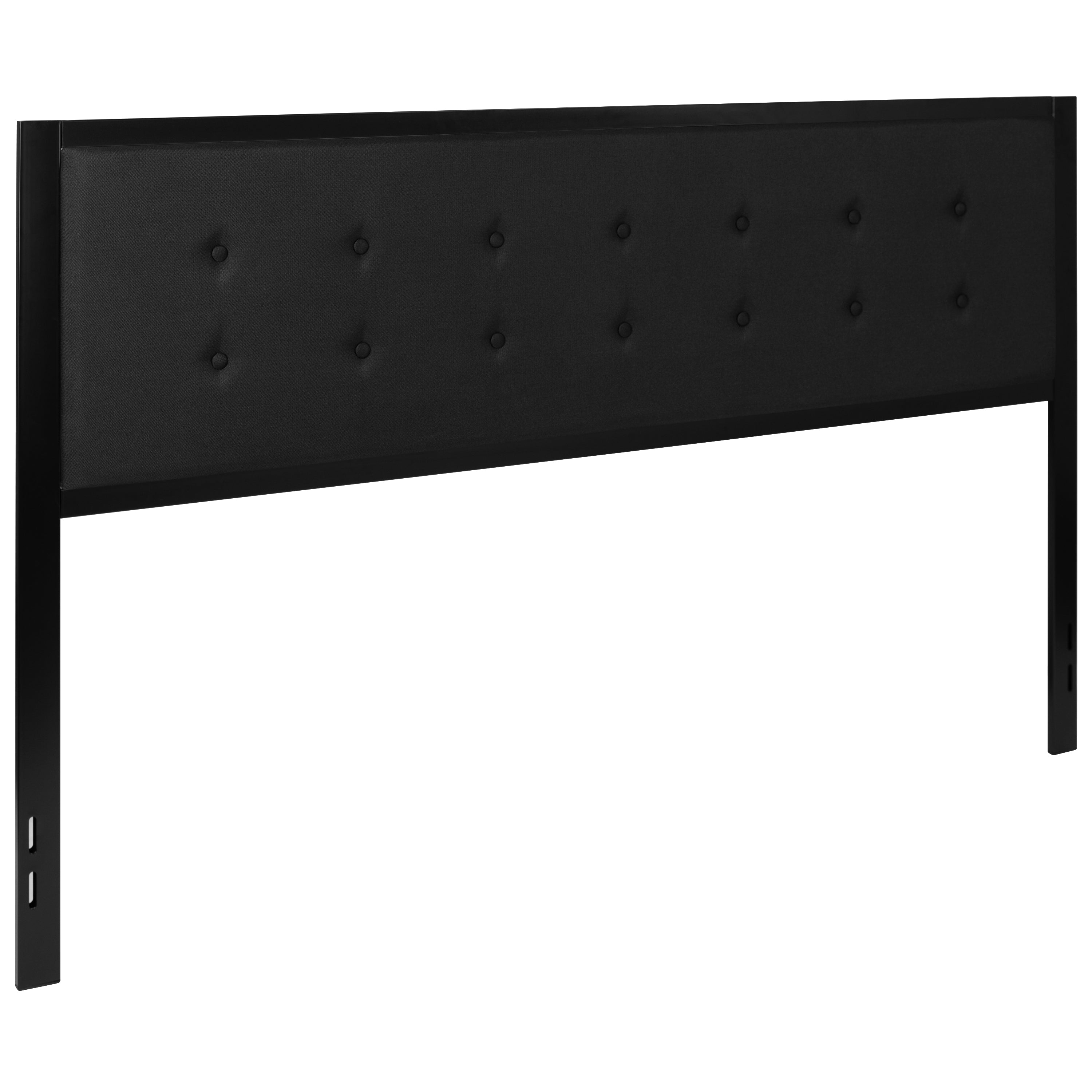 Bristol Metal Tufted Upholstered King Size Headboard in Black Fabric