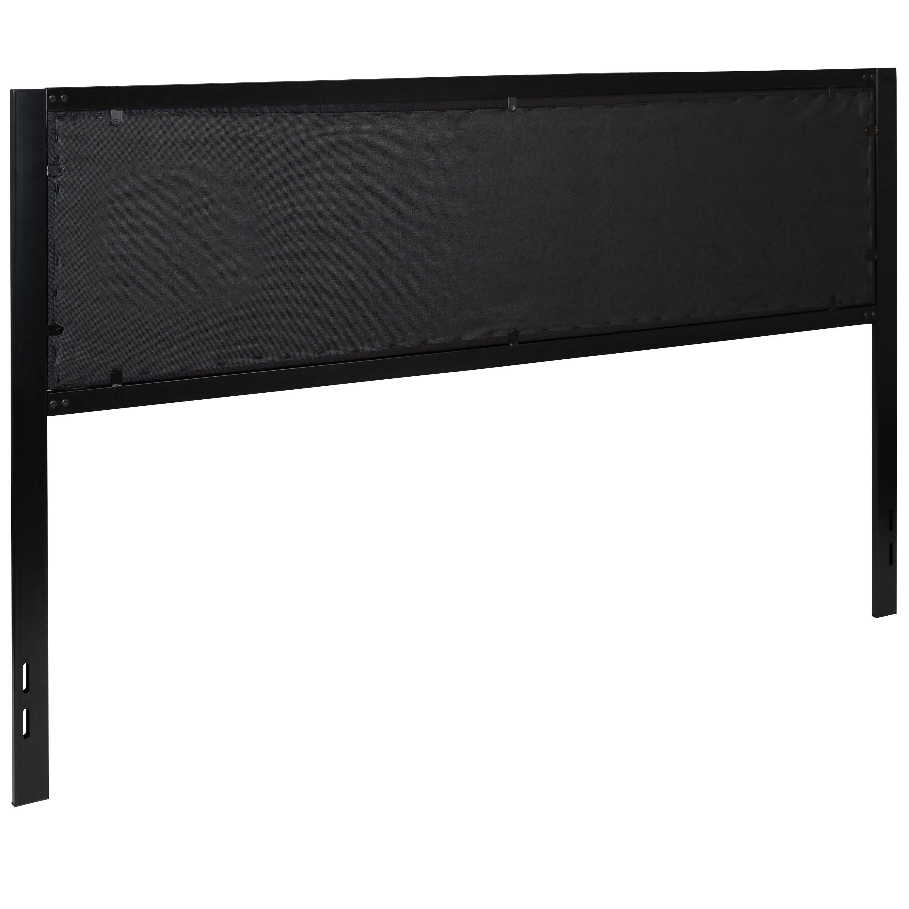 Bristol Metal Tufted Upholstered King Size Headboard in Black Fabric