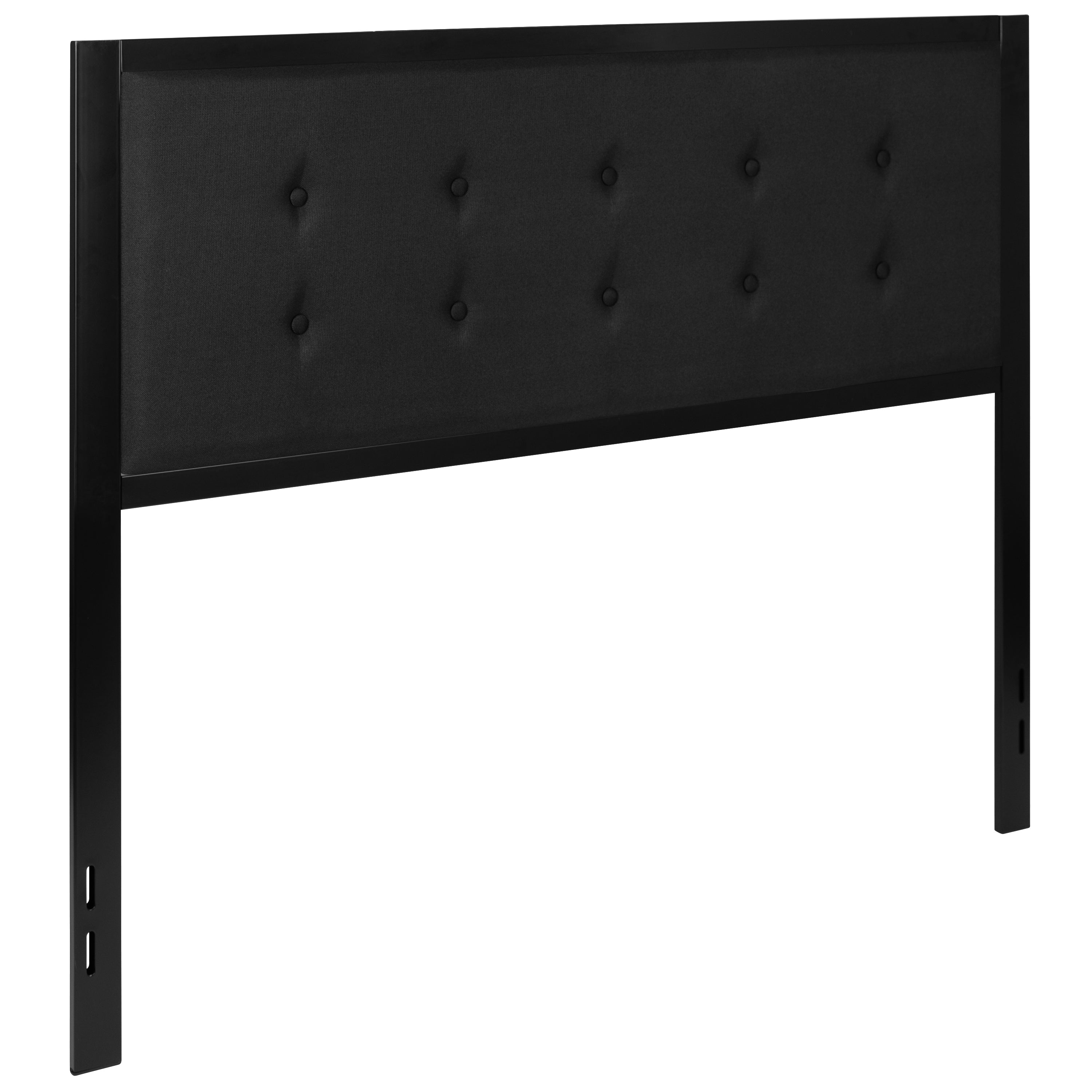 Bristol Metal Tufted Upholstered Queen Size Headboard in Black Fabric