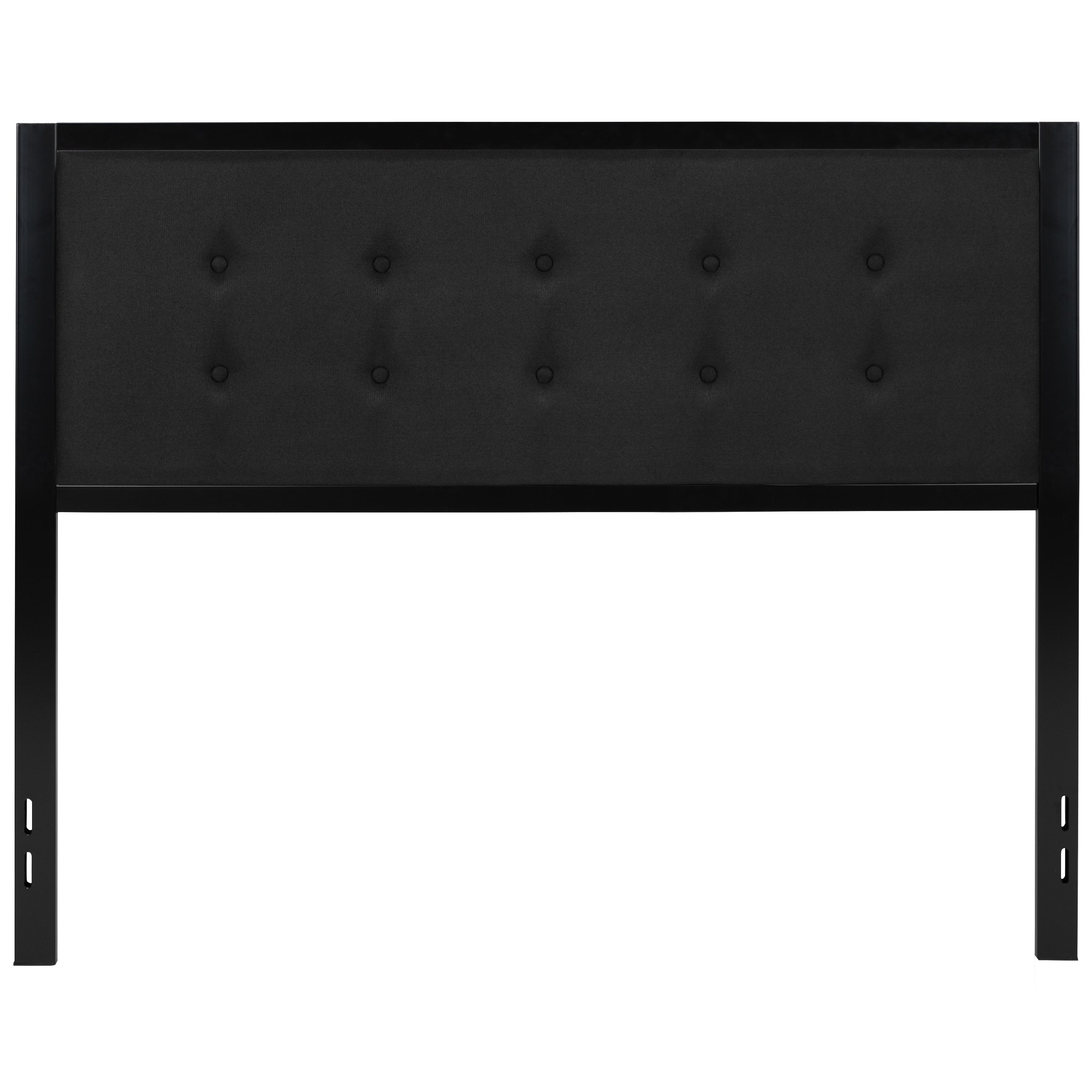 Bristol Metal Tufted Upholstered Queen Size Headboard in Black Fabric