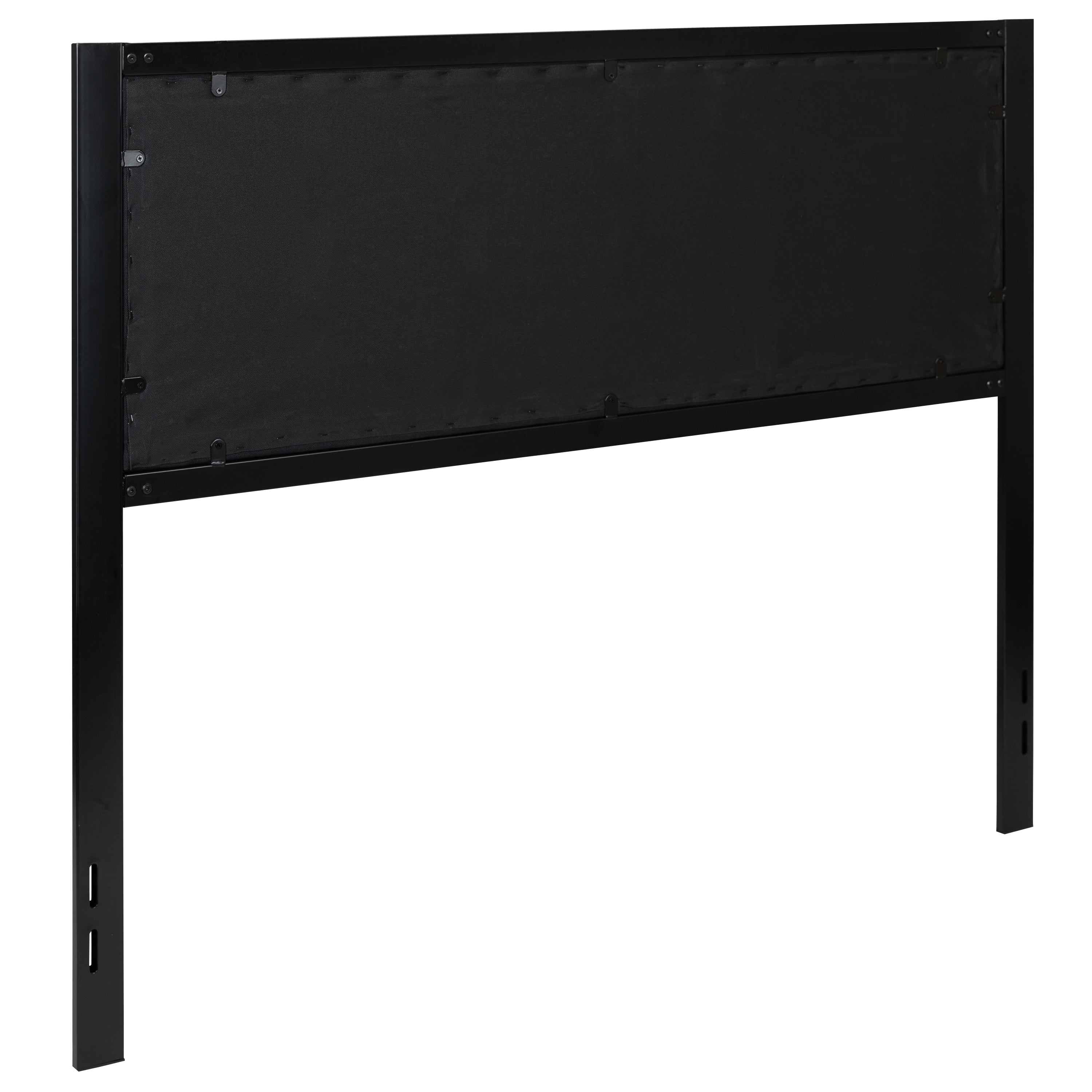Bristol Metal Tufted Upholstered Queen Size Headboard in Black Fabric