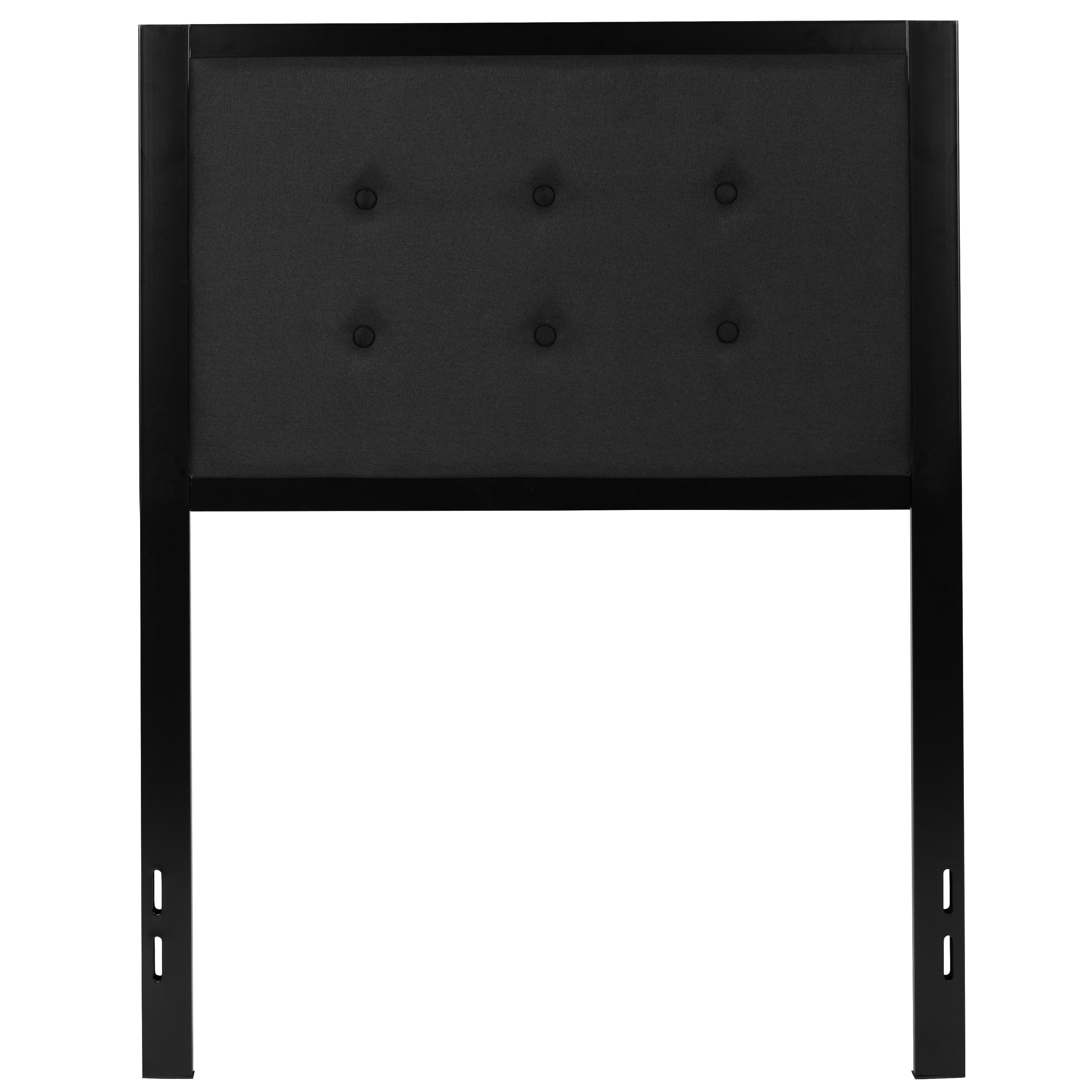 Bristol Metal Tufted Upholstered Twin Size Headboard in Black Fabric