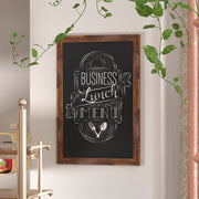 Canterbury 24" x 36" Torched Wood Wall Mount Magnetic Chalkboard Sign with Eraser, Hanging Wall Chalkboard Memo Board for Home, School, or Business
