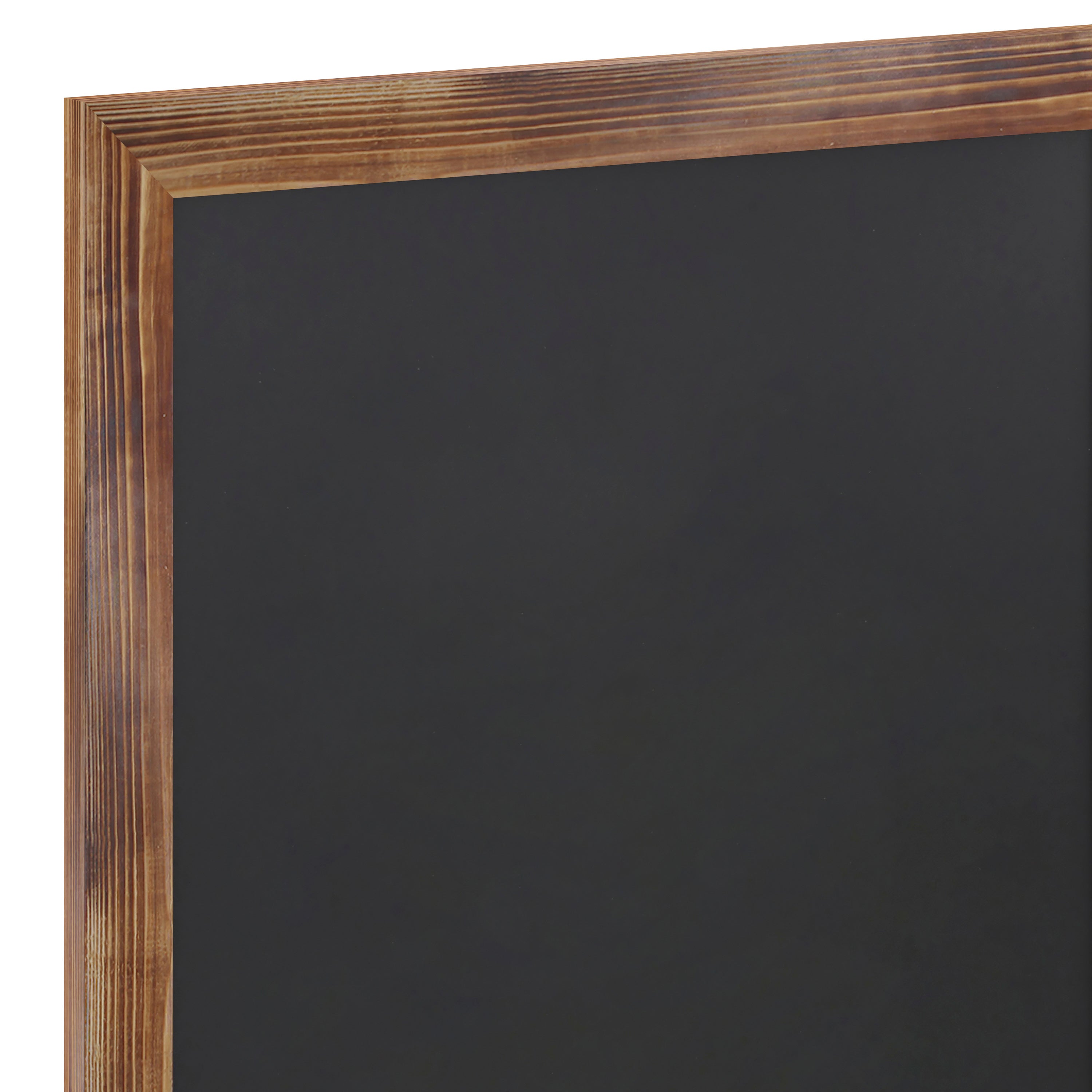 Canterbury 24" x 36" Torched Wood Wall Mount Magnetic Chalkboard Sign with Eraser, Hanging Wall Chalkboard Memo Board for Home, School, or Business