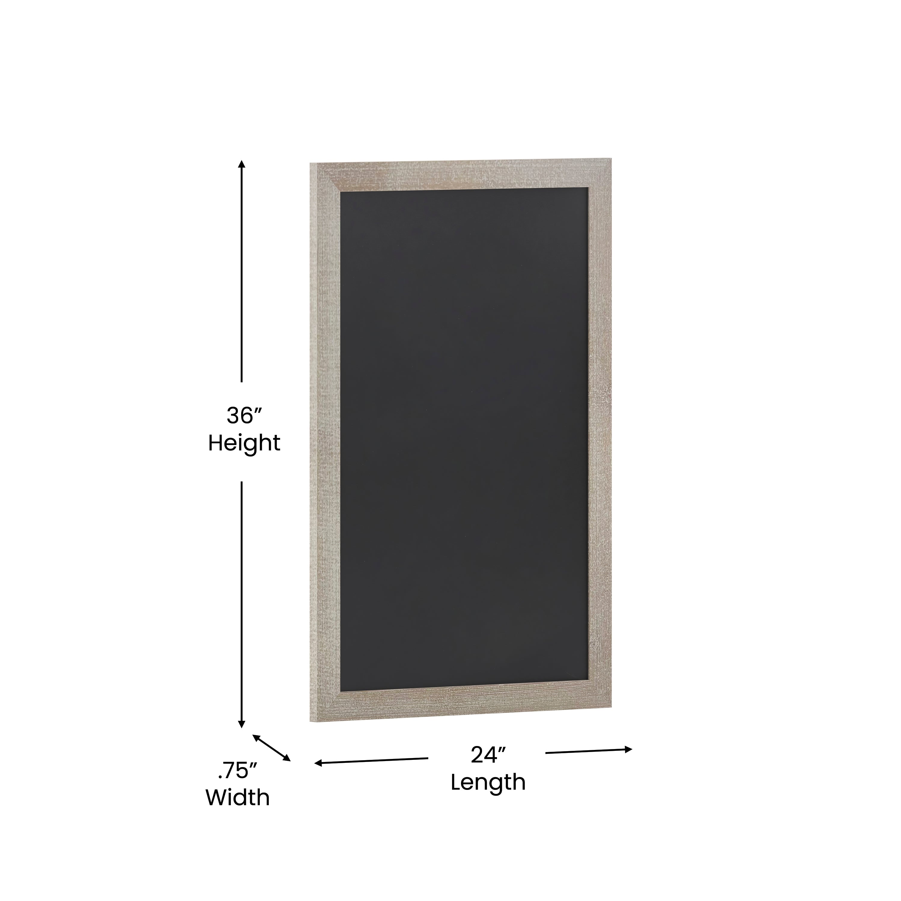 Canterbury 24" x 36" Weathered Wall Mount Magnetic Chalkboard Sign with Eraser, Hanging Wall Chalkboard Memo Board for Home, School, or Business