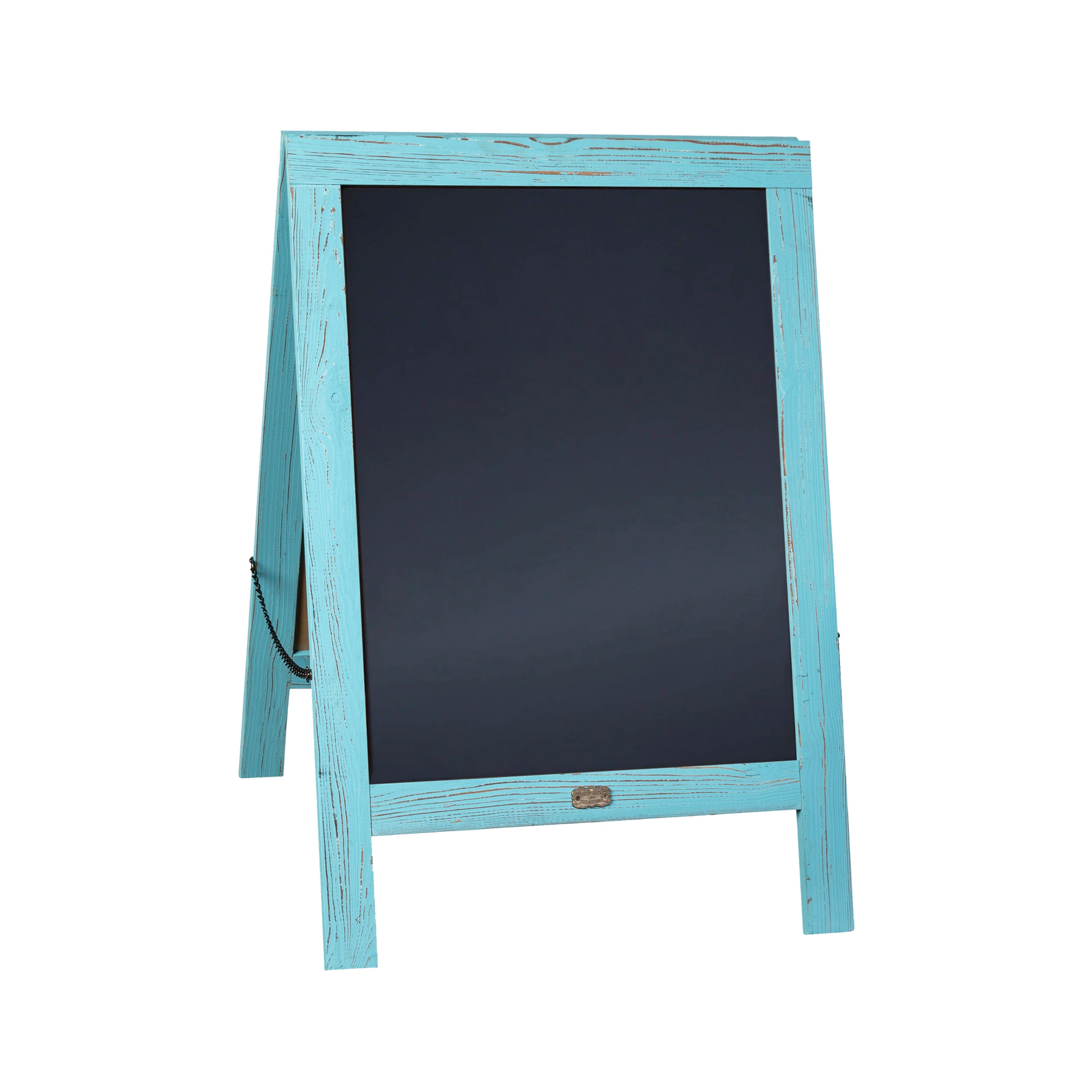 Canterbury 30" x 20" Vintage Wooden A-Frame Magnetic Indoor/Outdoor Chalkboard Sign, Freestanding Double Sided Extra Large Message Board, Robin Blue