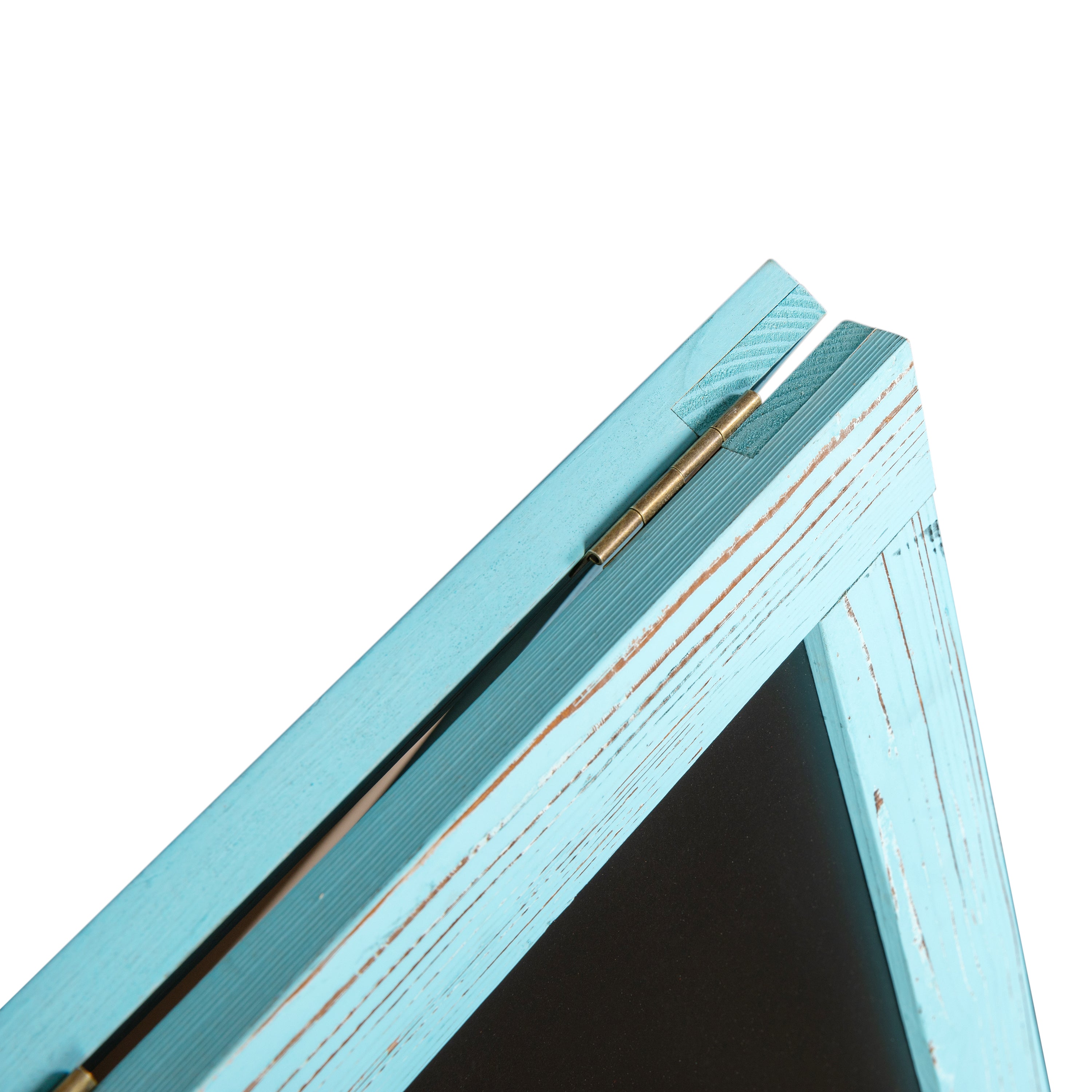 Canterbury 30" x 20" Vintage Wooden A-Frame Magnetic Indoor/Outdoor Chalkboard Sign, Freestanding Double Sided Extra Large Message Board, Robin Blue