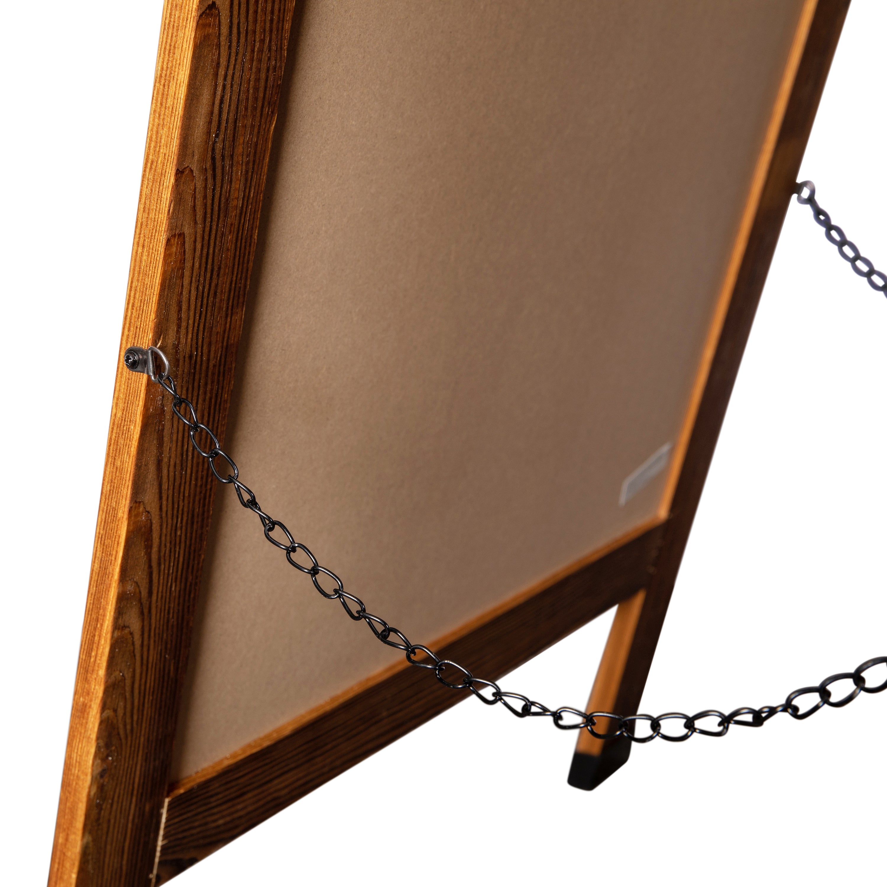 Canterbury Torched Brown 48x24 Vintage Wooden A-Frame Indoor/Outdoor A-Frame Magnetic Chalkboard Sign Set with 8 Chalk Markers, 10 Stencils, 2 Magnets