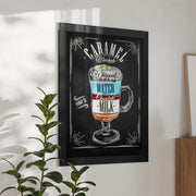 Canterbury 32" x 46" Black Wood Wall Mount Magnetic Chalkboard Sign, Hanging Wall Chalkboard Memo Board for Home, School, or Business