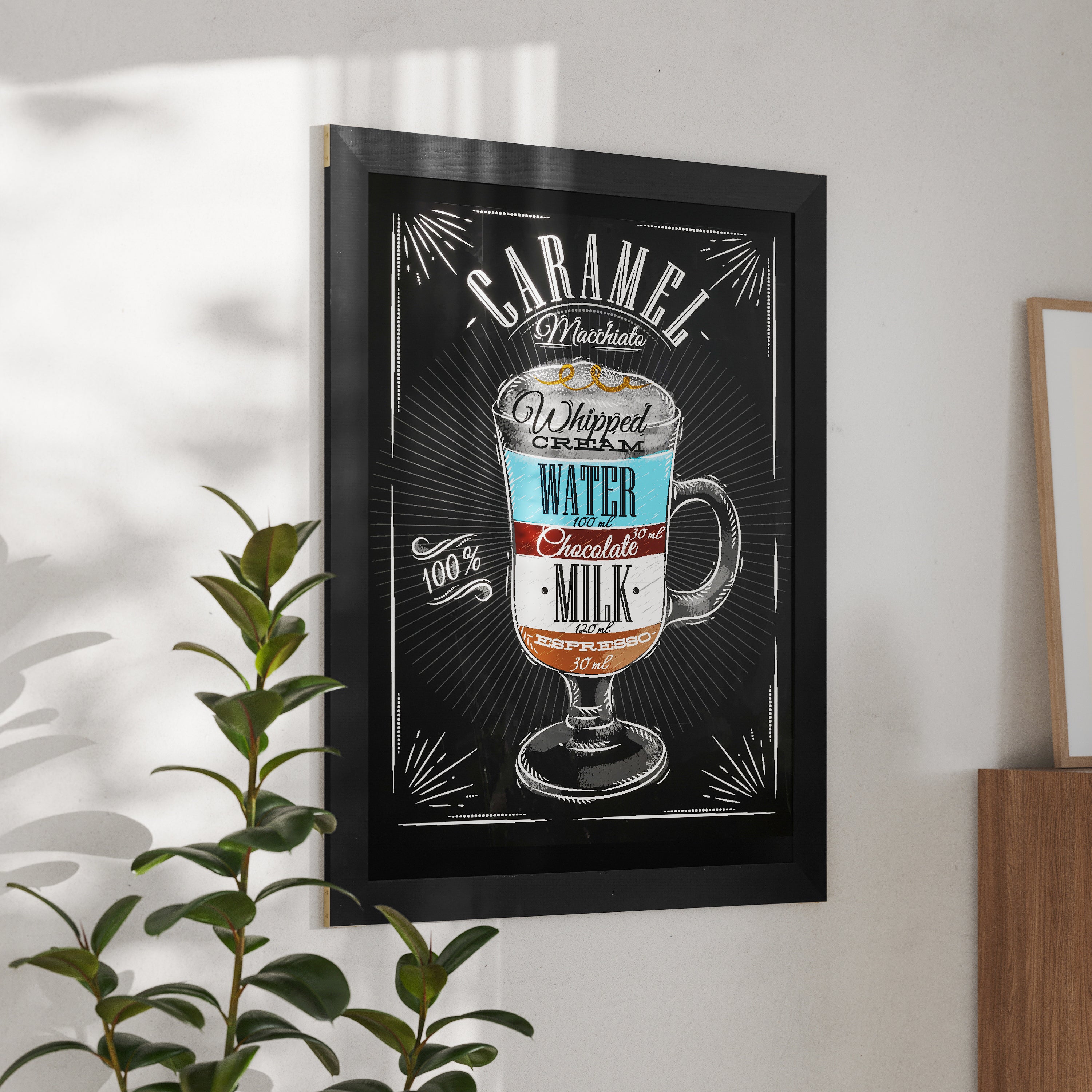 Canterbury 32" x 46" Black Wood Wall Mount Magnetic Chalkboard Sign, Hanging Wall Chalkboard Memo Board for Home, School, or Business