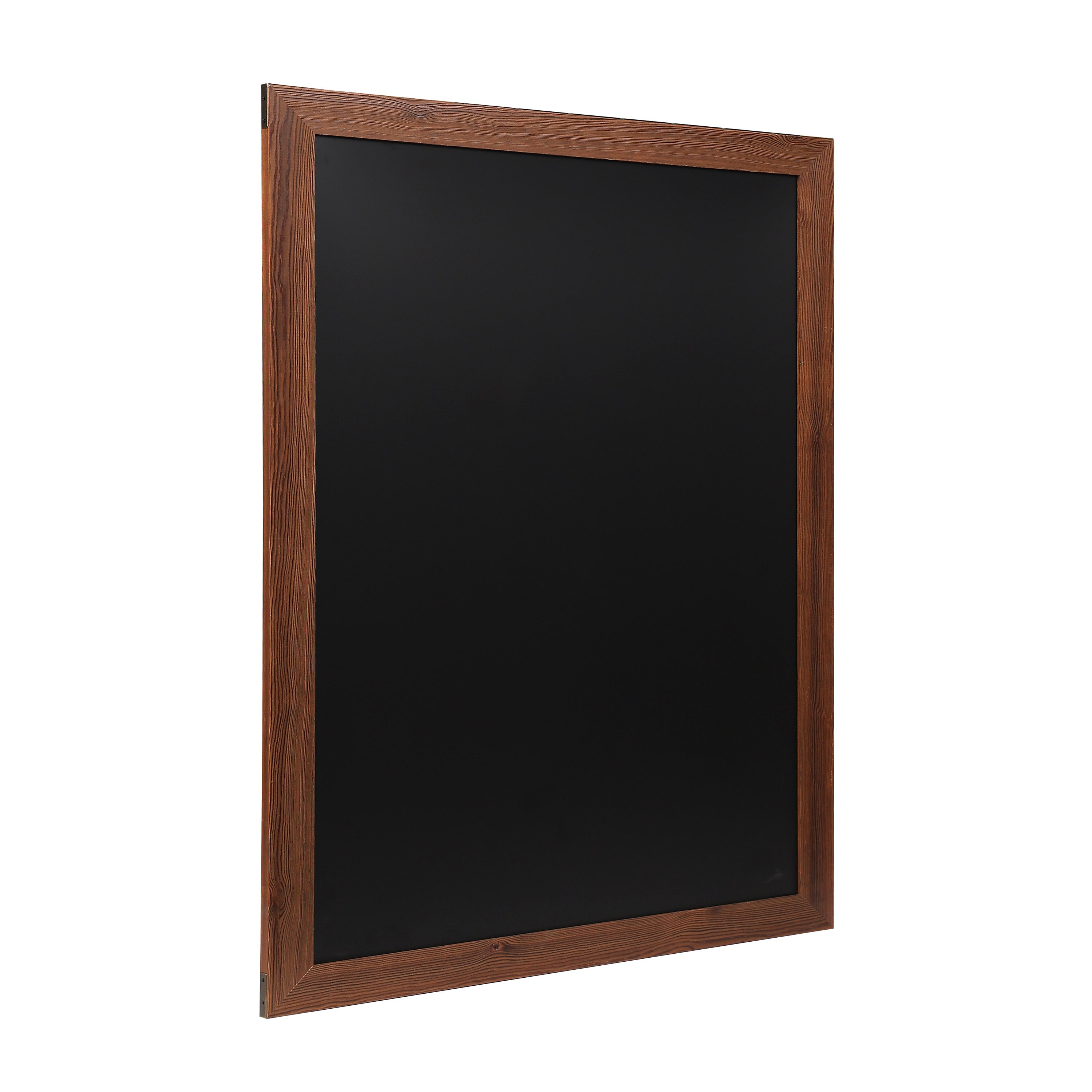 Canterbury 32" x 46" Torched Brown Wood Wall Mount Magnetic Chalkboard Sign, Hanging Wall Chalkboard Memo Board for Home, School, or Business