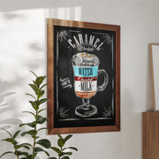 Canterbury 32" x 46" Torched Brown Wood Wall Mount Magnetic Chalkboard Sign, Hanging Wall Chalkboard Memo Board for Home, School, or Business