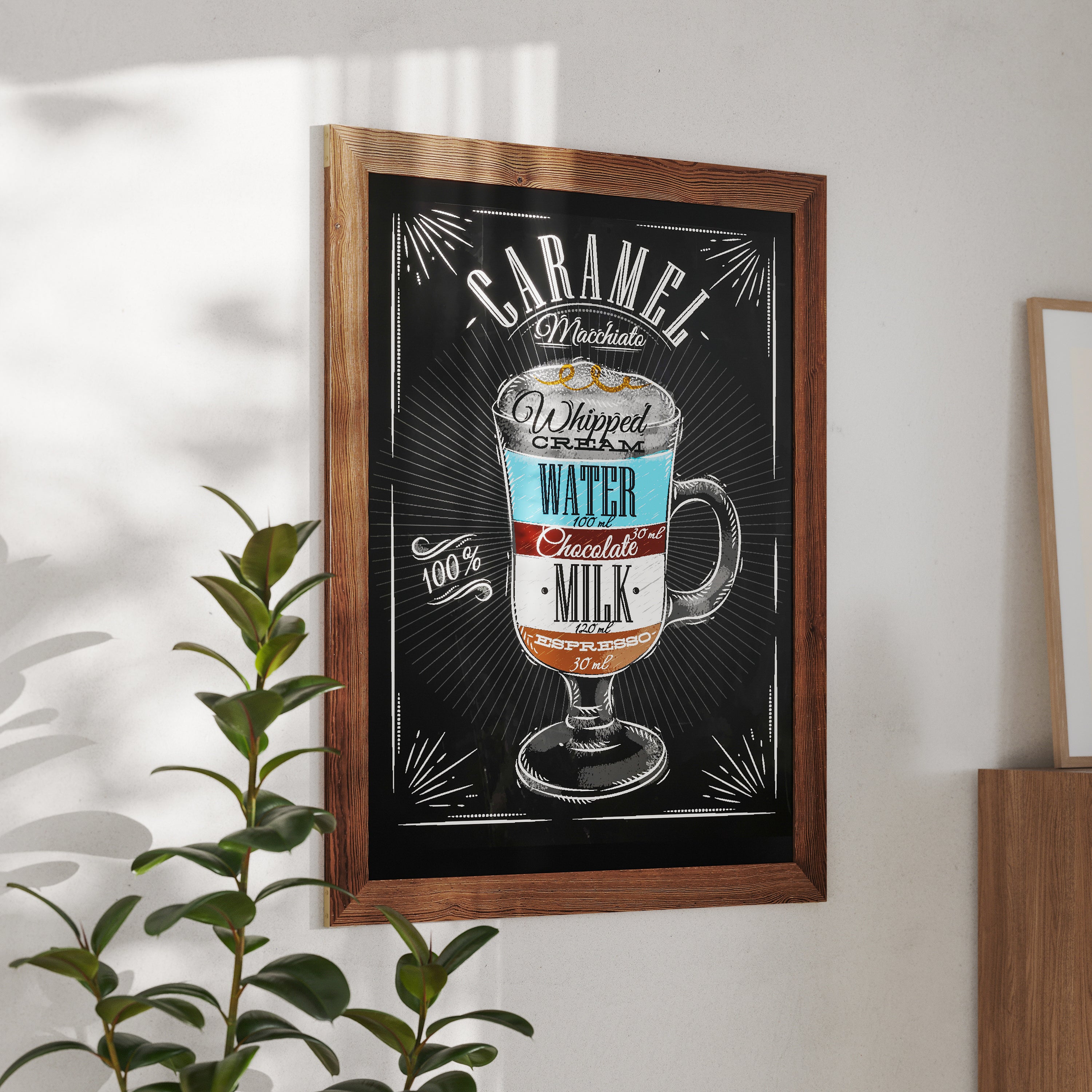 Canterbury 32" x 46" Torched Brown Wood Wall Mount Magnetic Chalkboard Sign, Hanging Wall Chalkboard Memo Board for Home, School, or Business