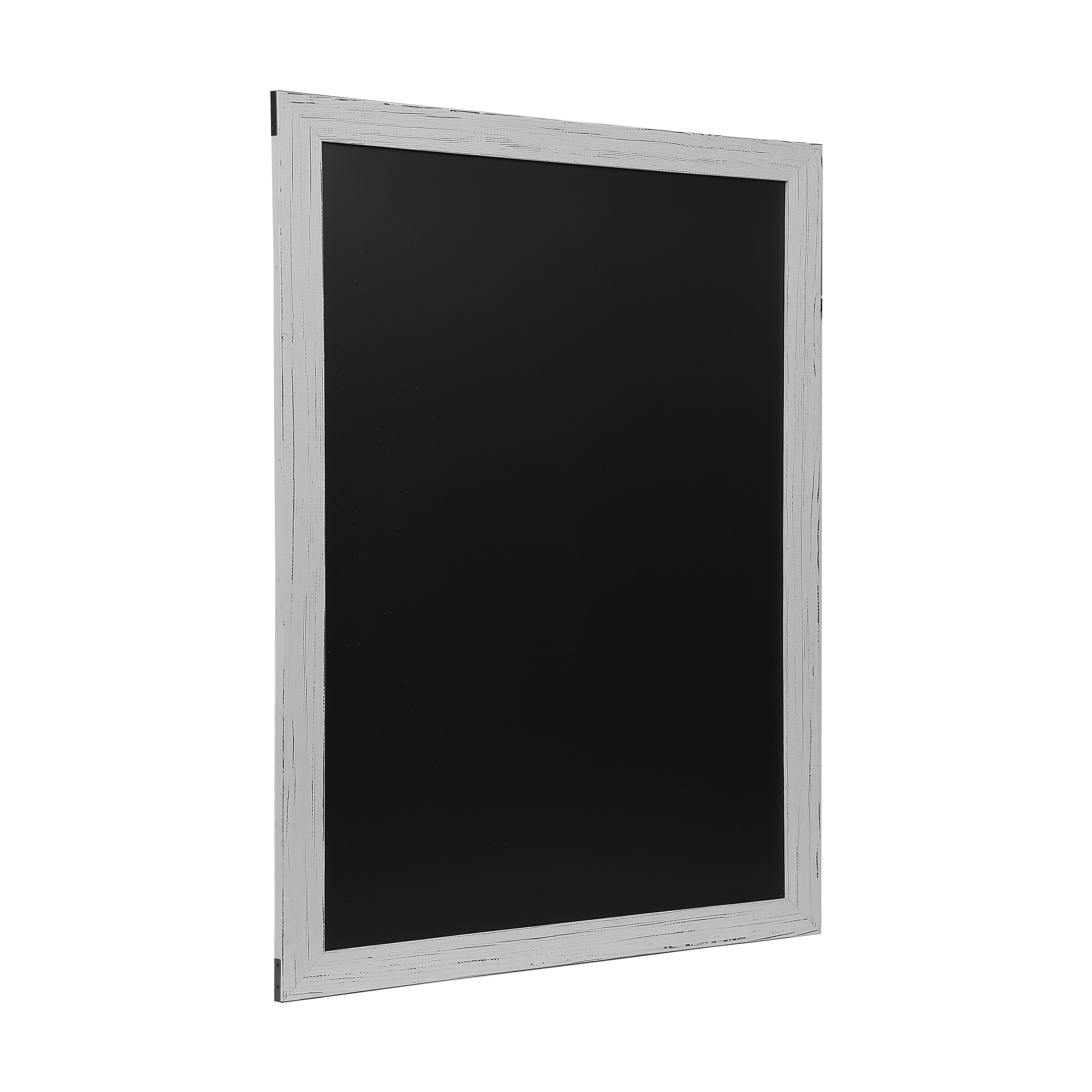 Canterbury 32" x 46" Whitewash Wood Wall Mount Magnetic Chalkboard Sign, Hanging Wall Chalkboard Memo Board for Home, School, or Business