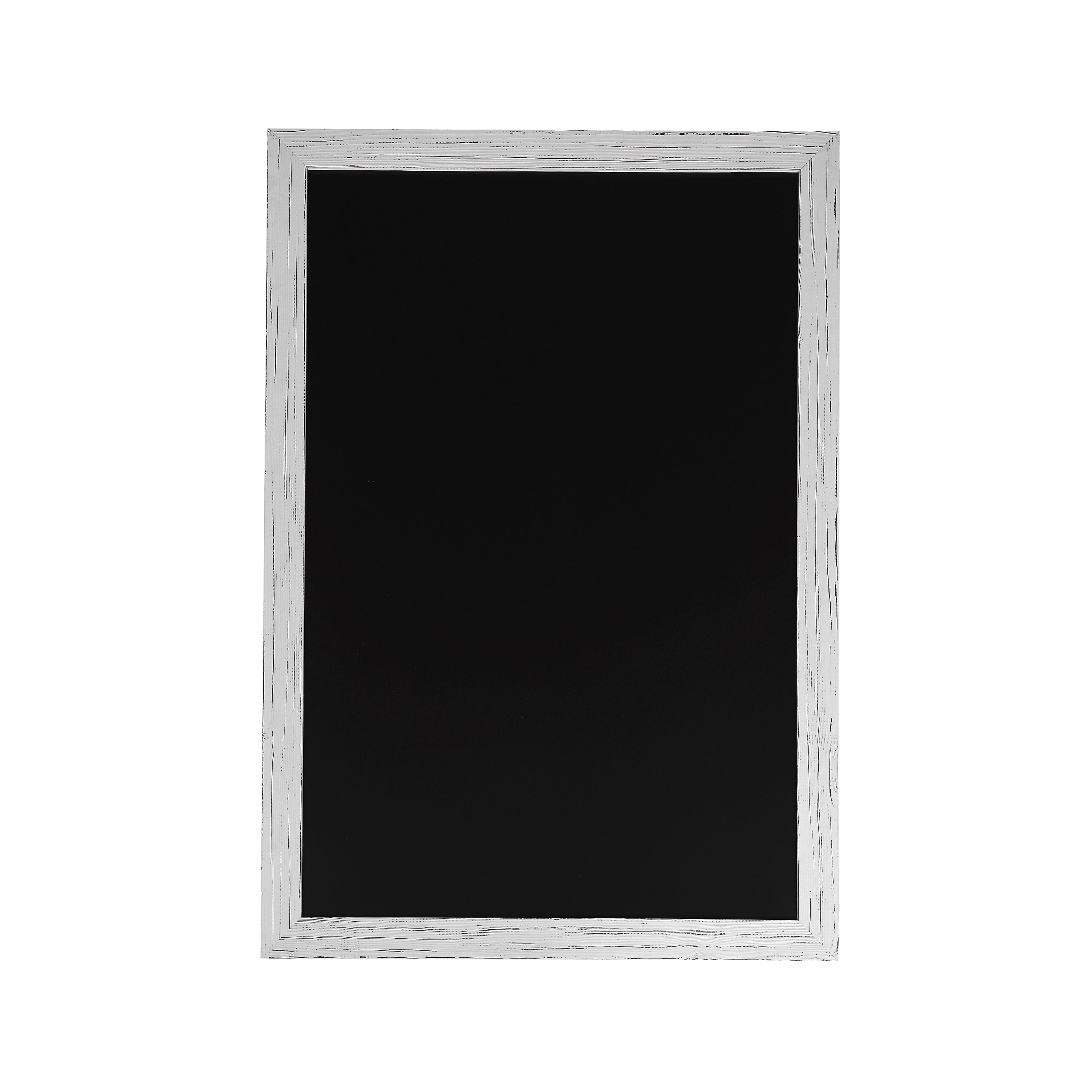 Canterbury 32" x 46" Whitewash Wood Wall Mount Magnetic Chalkboard Sign, Hanging Wall Chalkboard Memo Board for Home, School, or Business