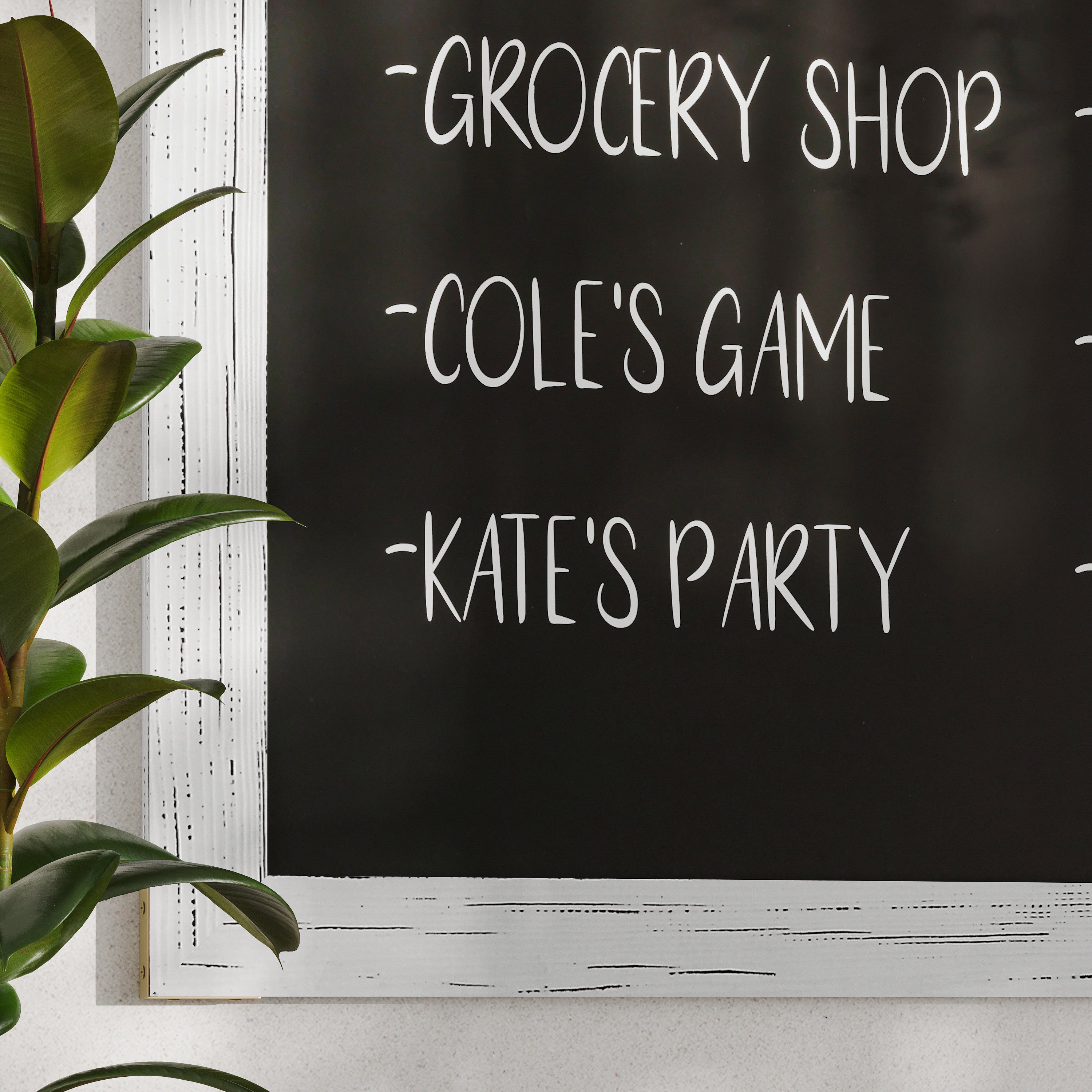 Canterbury 32" x 46" Whitewash Wood Wall Mount Magnetic Chalkboard Sign, Hanging Wall Chalkboard Memo Board for Home, School, or Business