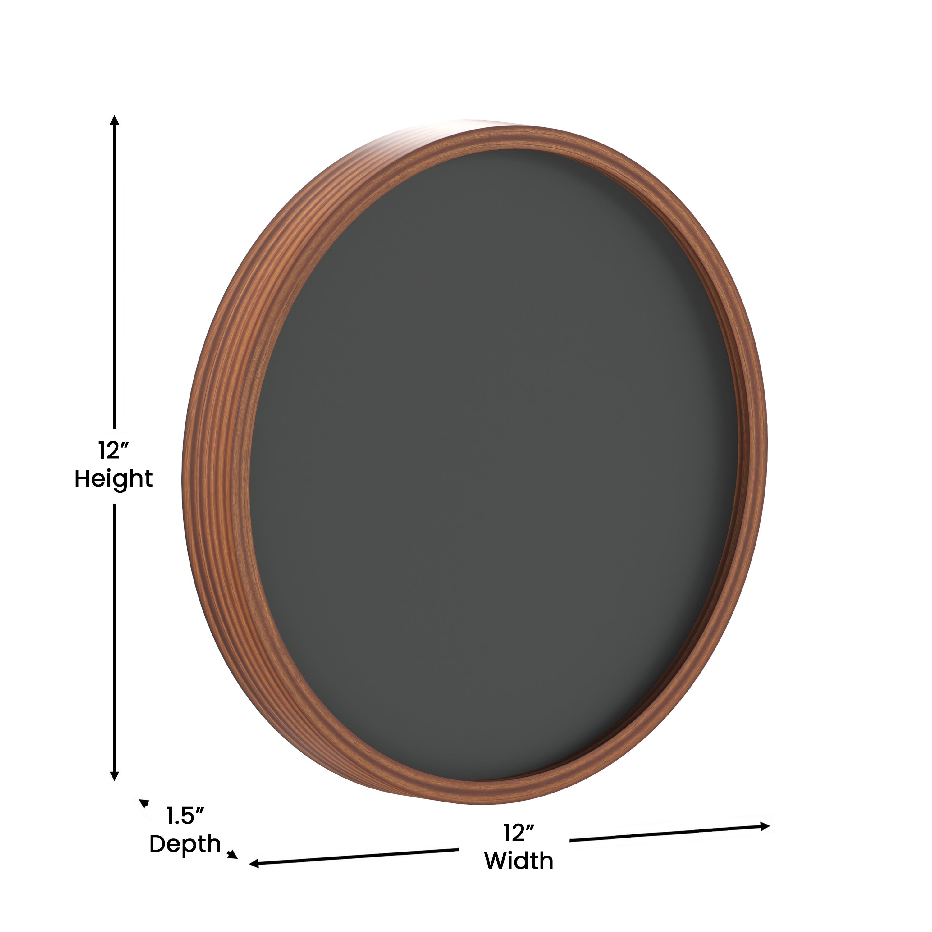 Canterbury 12" Round Wall Mounted Magnetic Chalkboards for Home or Business with Eraser and Chalk in Rustic Pine Wood Frames, Set of 2