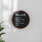 Canterbury 12" Round Wall Mounted Magnetic Chalkboards for Home or Business with Eraser and Chalk in Rustic Pine Wood Frames, Set of 2