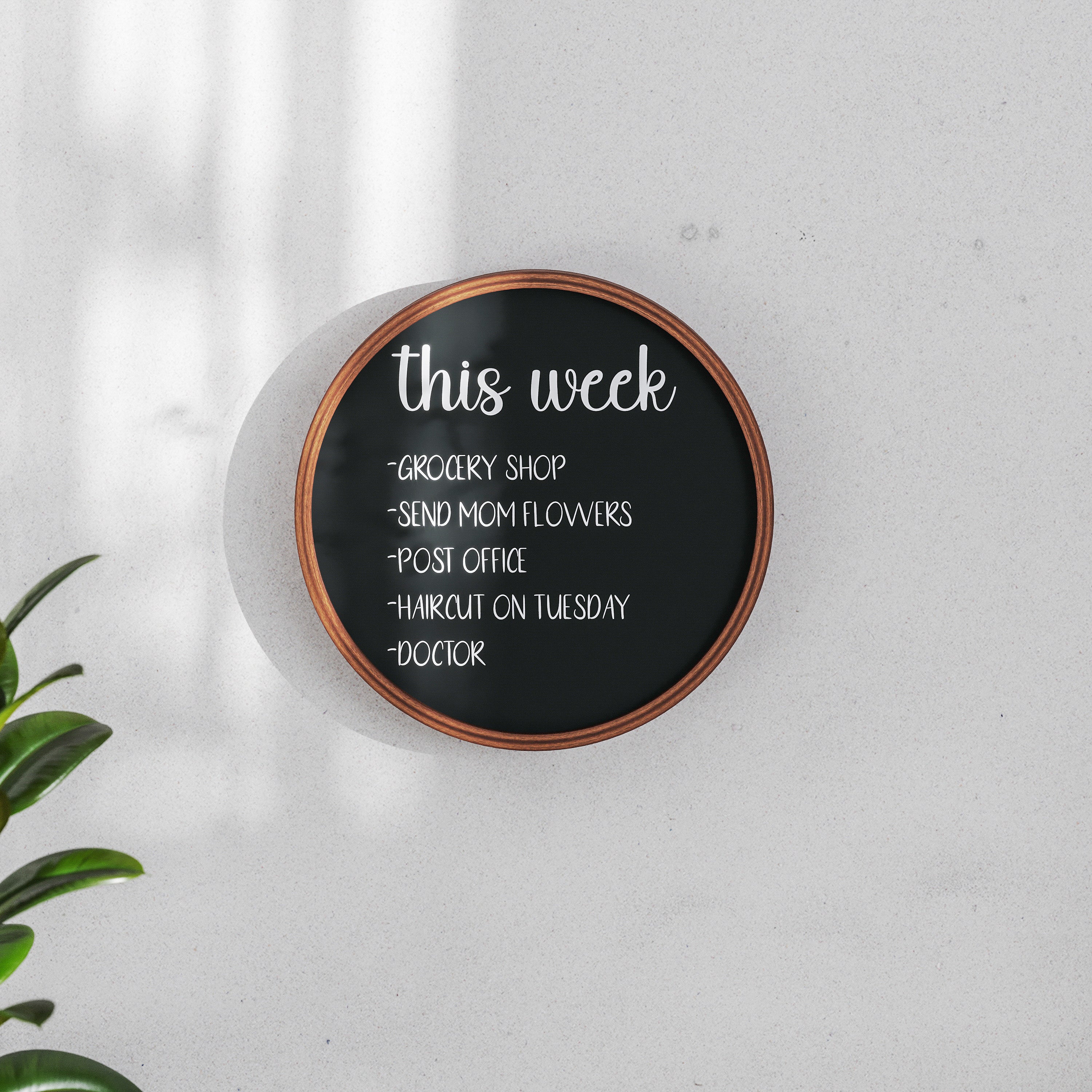 Canterbury 12" Round Wall Mounted Magnetic Chalkboards for Home or Business with Eraser and Chalk in Rustic Pine Wood Frames, Set of 2