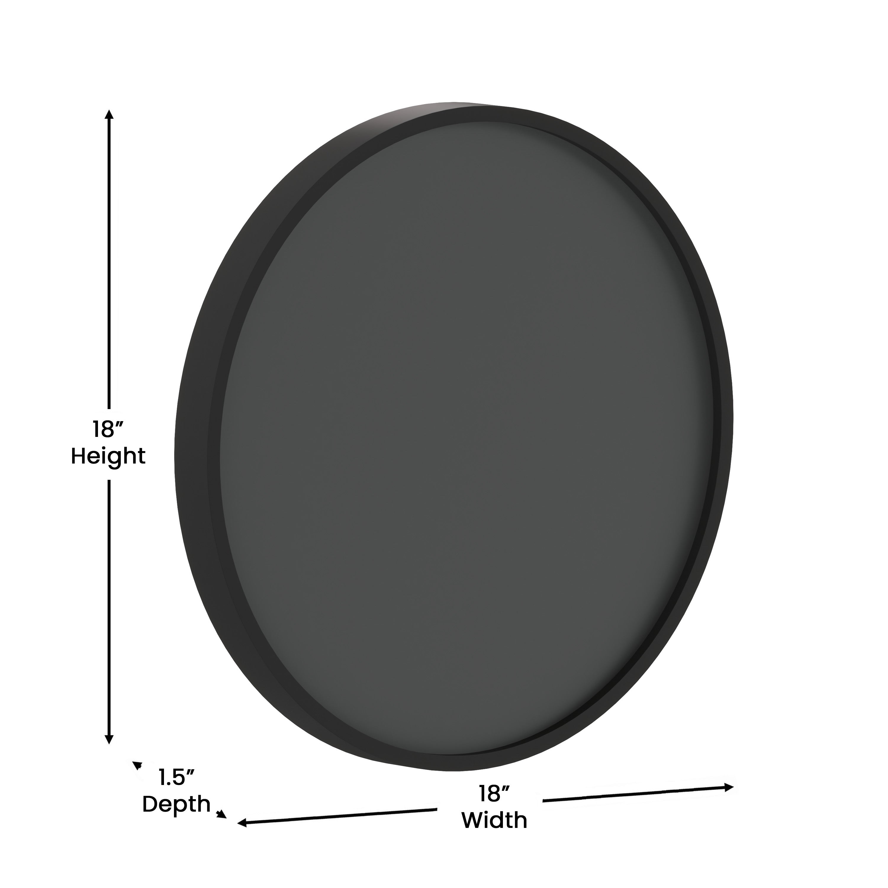Canterbury 18" Round Wall Mounted Magnetic Chalkboard for Home or Business with Eraser and Chalk in Black Pine Wood Frame