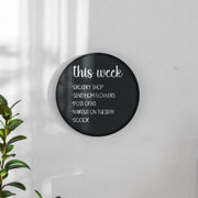 Canterbury 18" Round Wall Mounted Magnetic Chalkboard for Home or Business with Eraser and Chalk in Black Pine Wood Frame