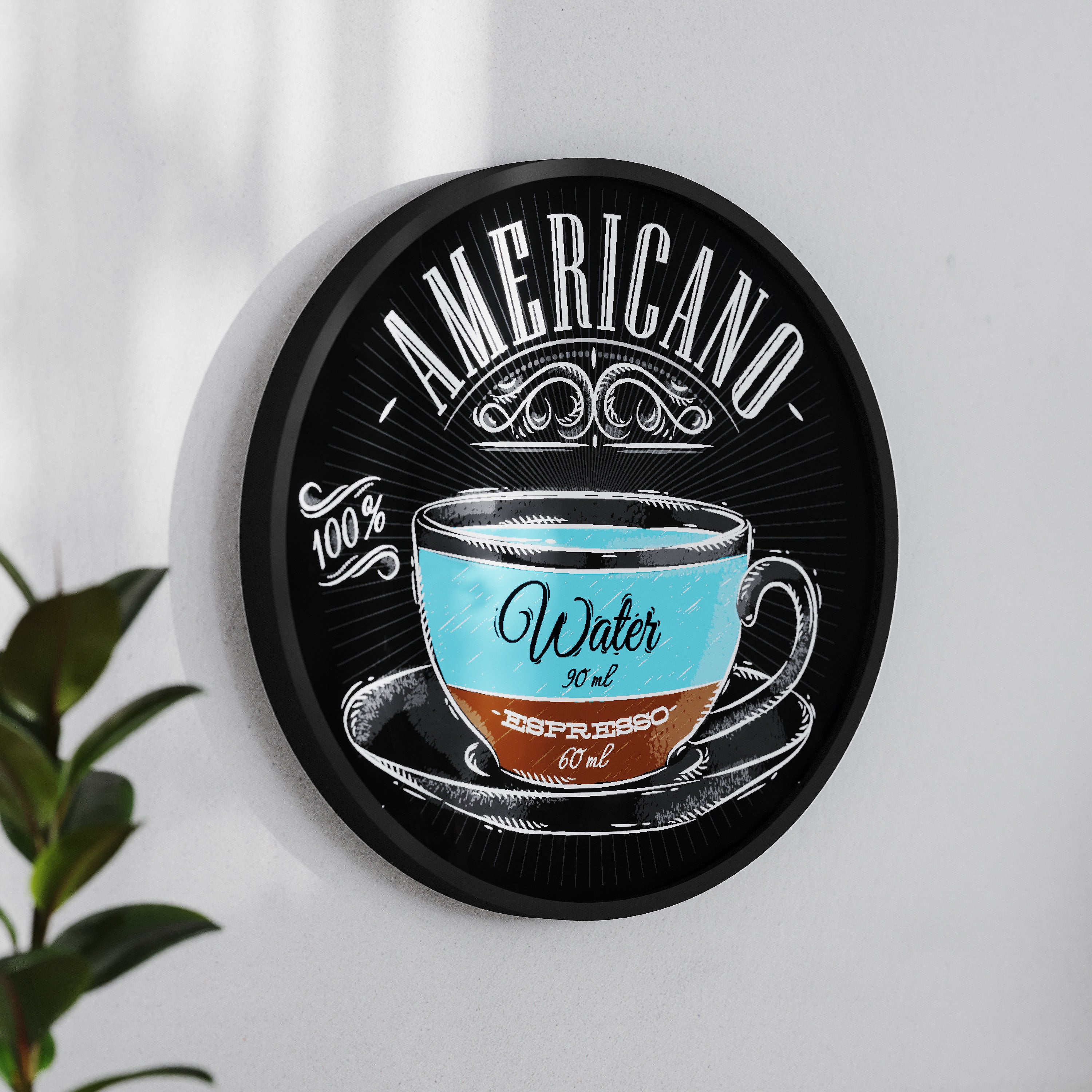 Canterbury 18" Round Wall Mounted Magnetic Chalkboard for Home or Business with Eraser and Chalk in Black Pine Wood Frame