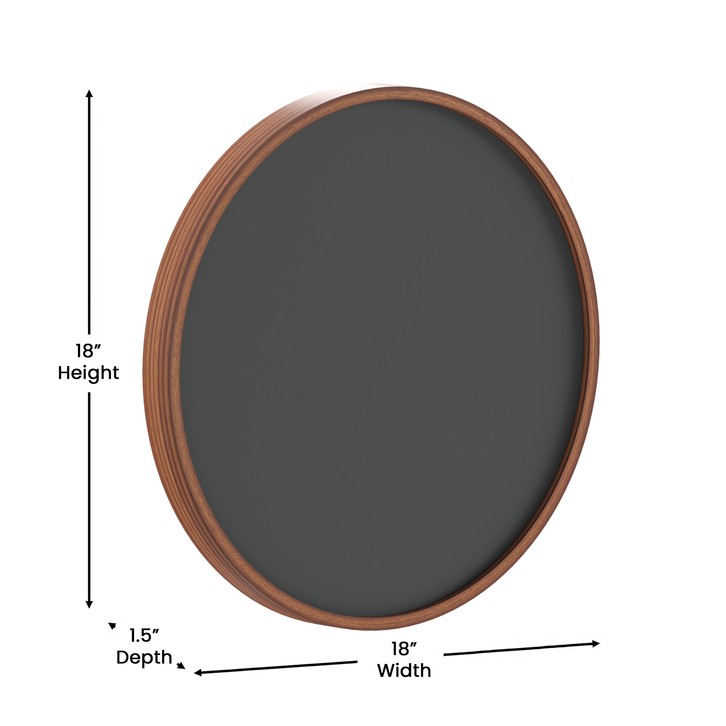 Canterbury 18" Round Wall Mounted Magnetic Chalkboard for Home or Business with Eraser and Chalk in Rustic Pine Wood Frame