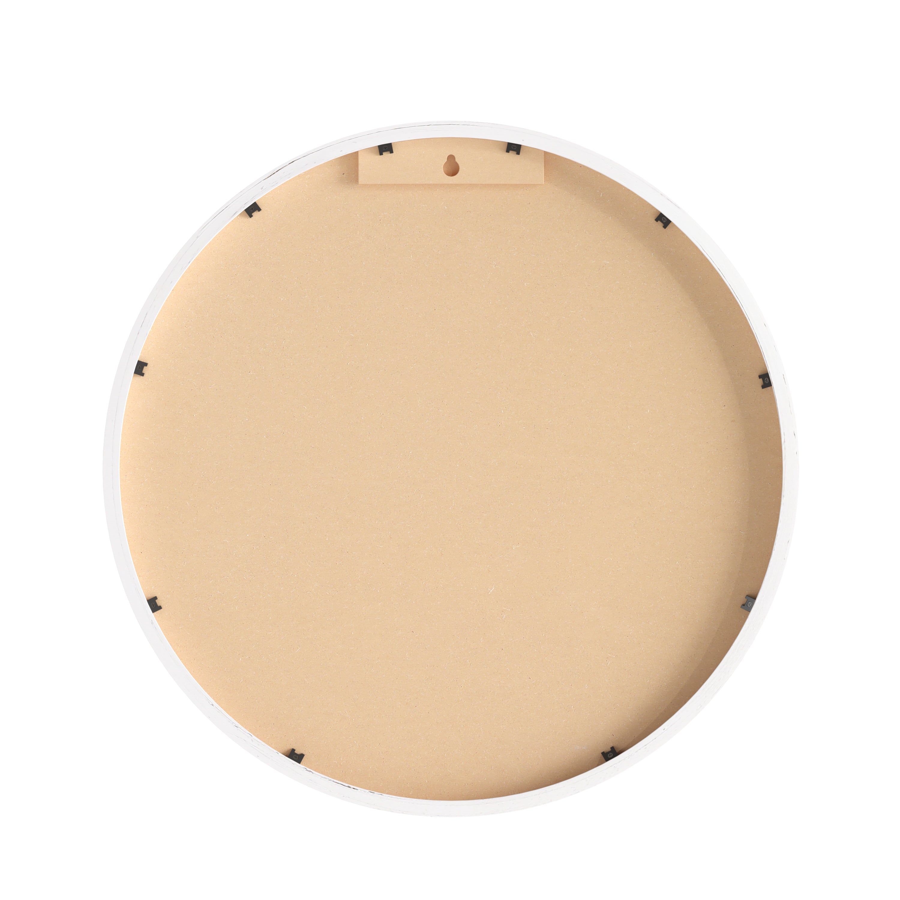 Canterbury 18" Round Wall Mounted Magnetic Chalkboard for Home or Business with Eraser and Chalk in Whitewash Pine Wood Frame
