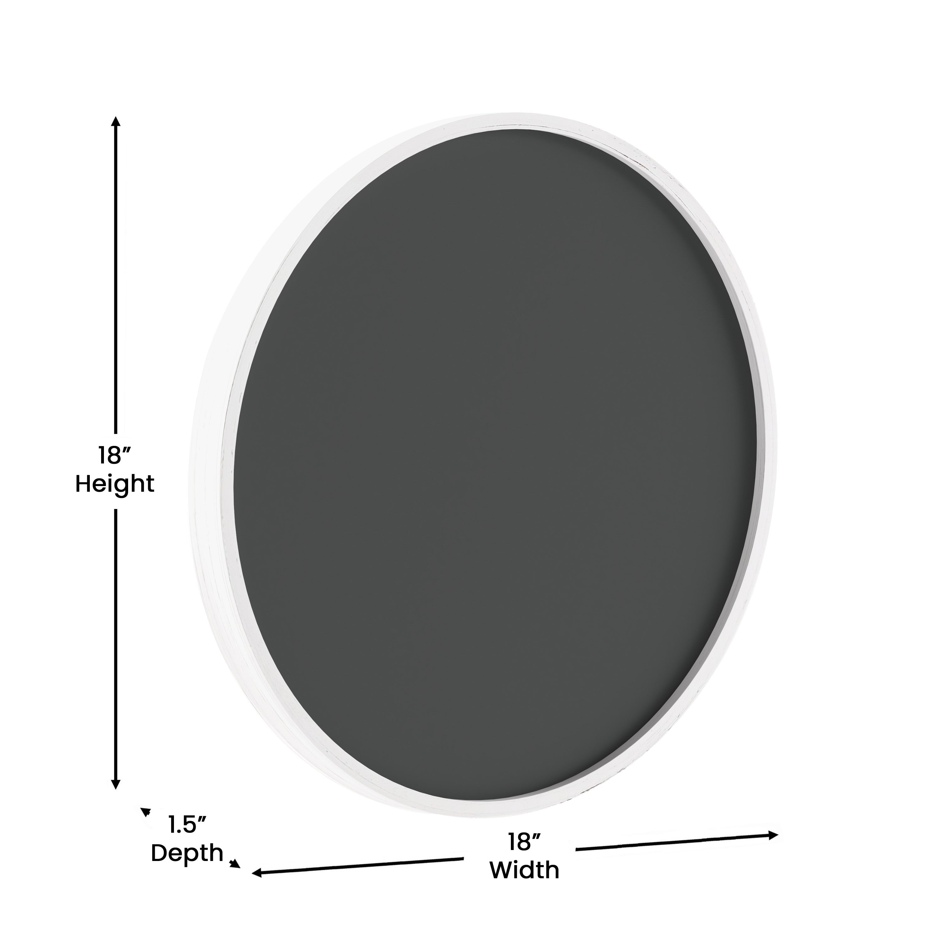 Canterbury 18" Round Wall Mounted Magnetic Chalkboard for Home or Business with Eraser and Chalk in Whitewash Pine Wood Frame