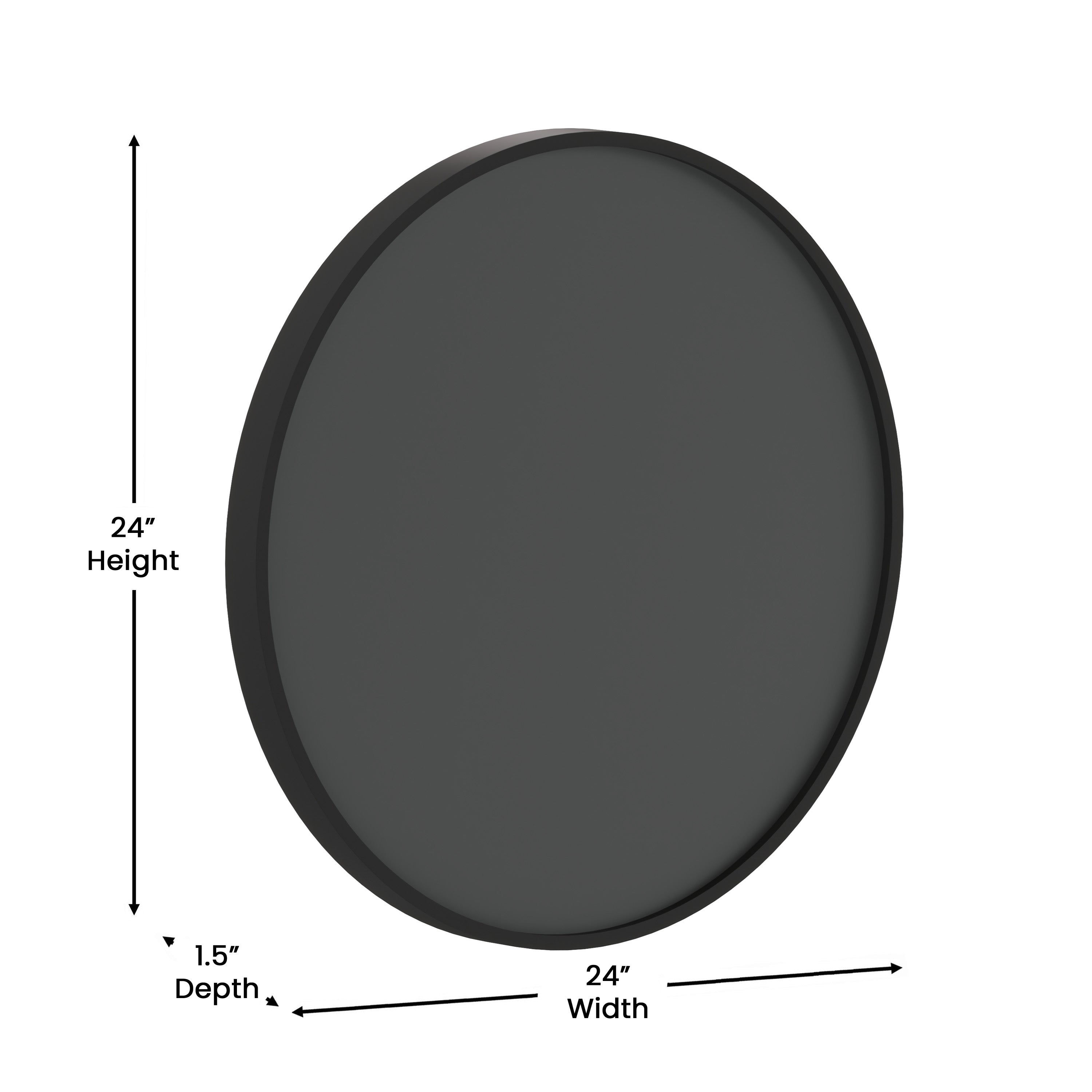 Canterbury 24" Round Wall Mounted Magnetic Chalkboard for Home or Business with Eraser and Chalk in Black Pine Wood Frame