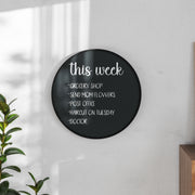 Canterbury 24" Round Wall Mounted Magnetic Chalkboard for Home or Business with Eraser and Chalk in Black Pine Wood Frame