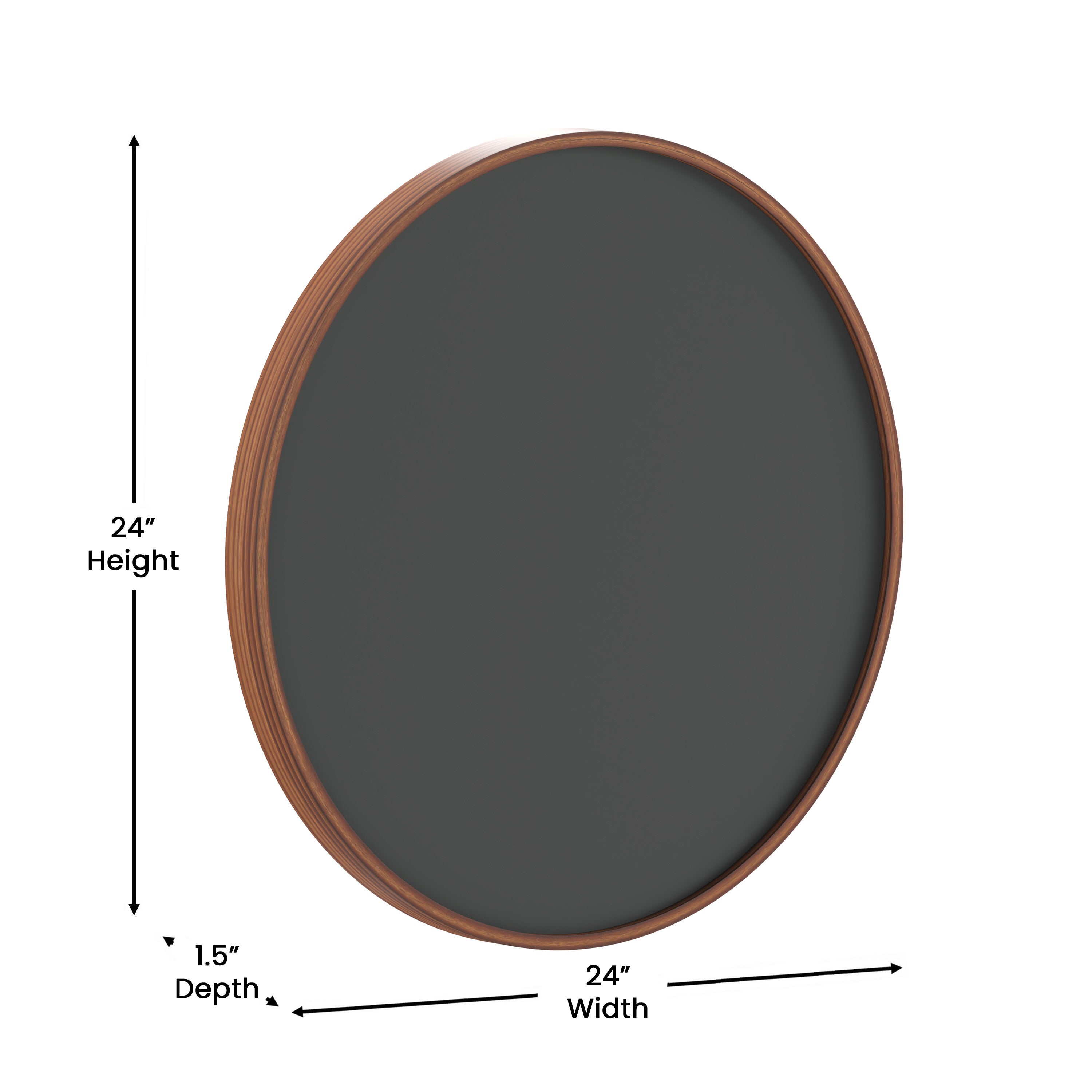 Canterbury 24" Round Wall Mounted Magnetic Chalkboard for Home or Business with Eraser and Chalk in Rustic Pine Wood Frame