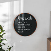 Canterbury 24" Round Wall Mounted Magnetic Chalkboard for Home or Business with Eraser and Chalk in Rustic Pine Wood Frame