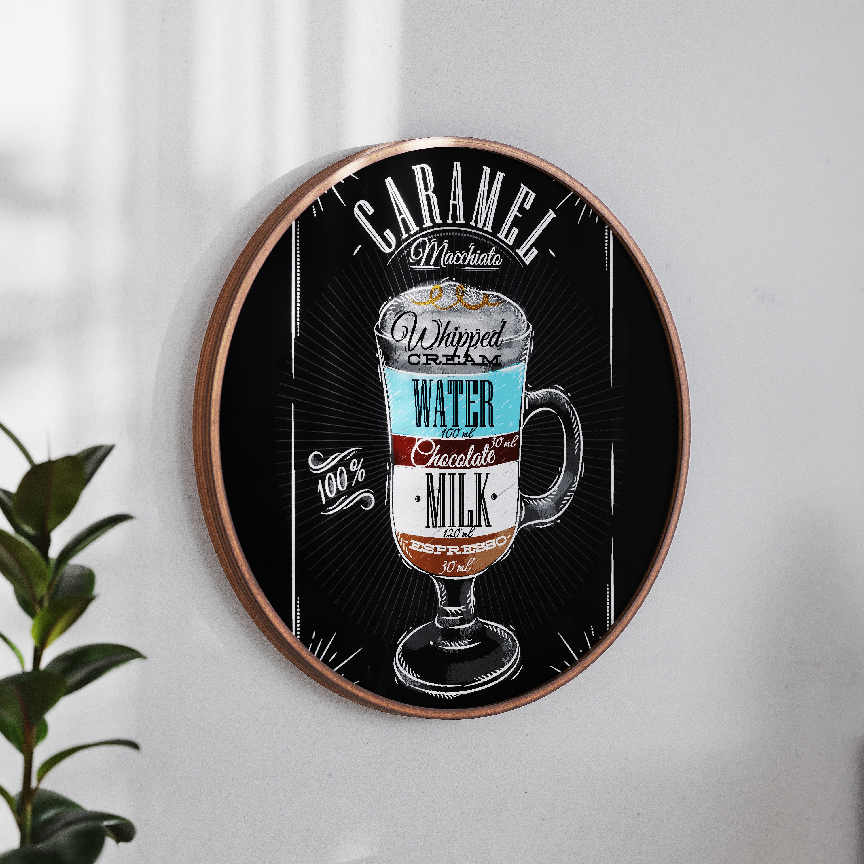 Canterbury 24" Round Wall Mounted Magnetic Chalkboard for Home or Business with Eraser and Chalk in Rustic Pine Wood Frame