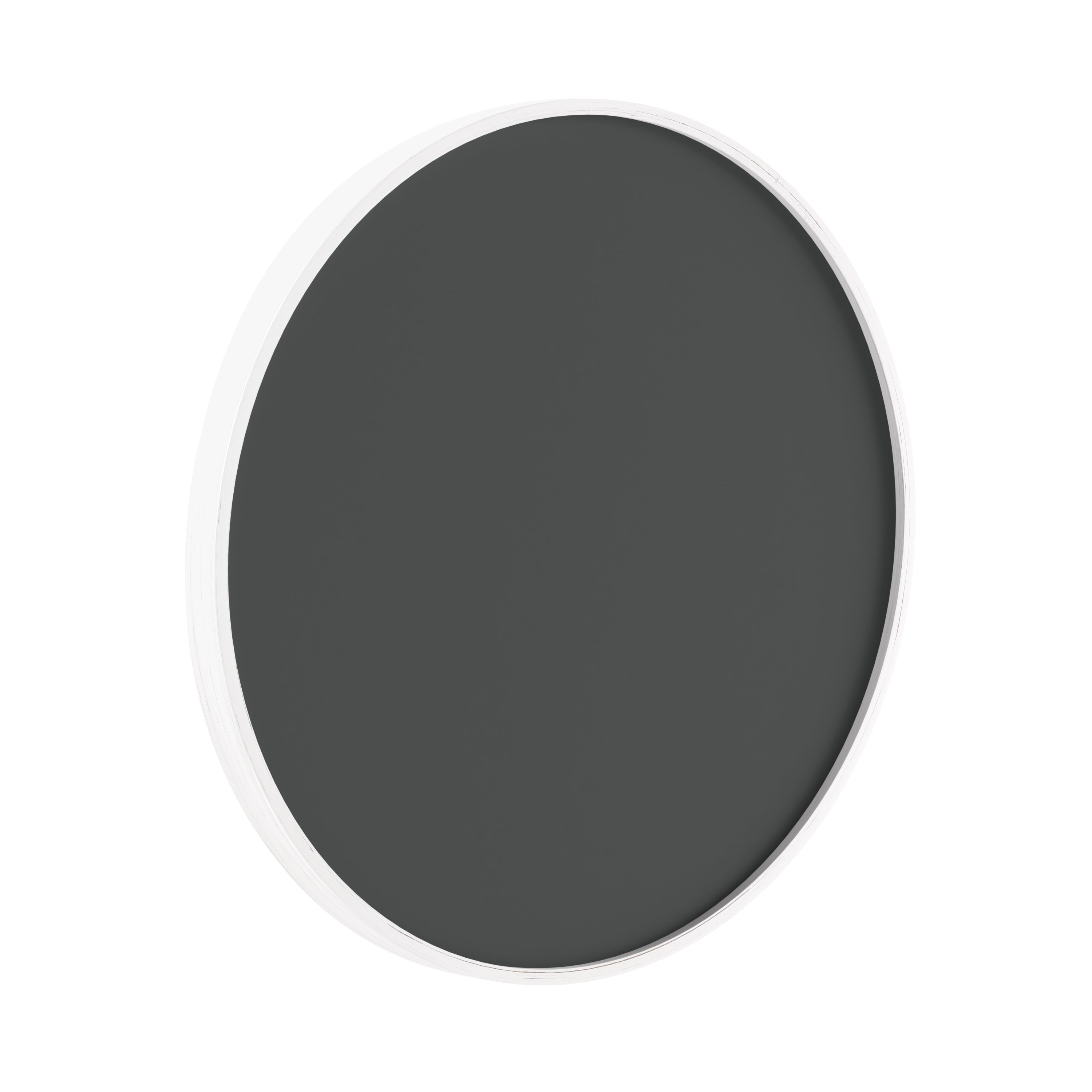 Canterbury 24" Round Wall Mounted Magnetic Chalkboard for Home or Business with Eraser and Chalk in Whitewash Pine Wood Frame