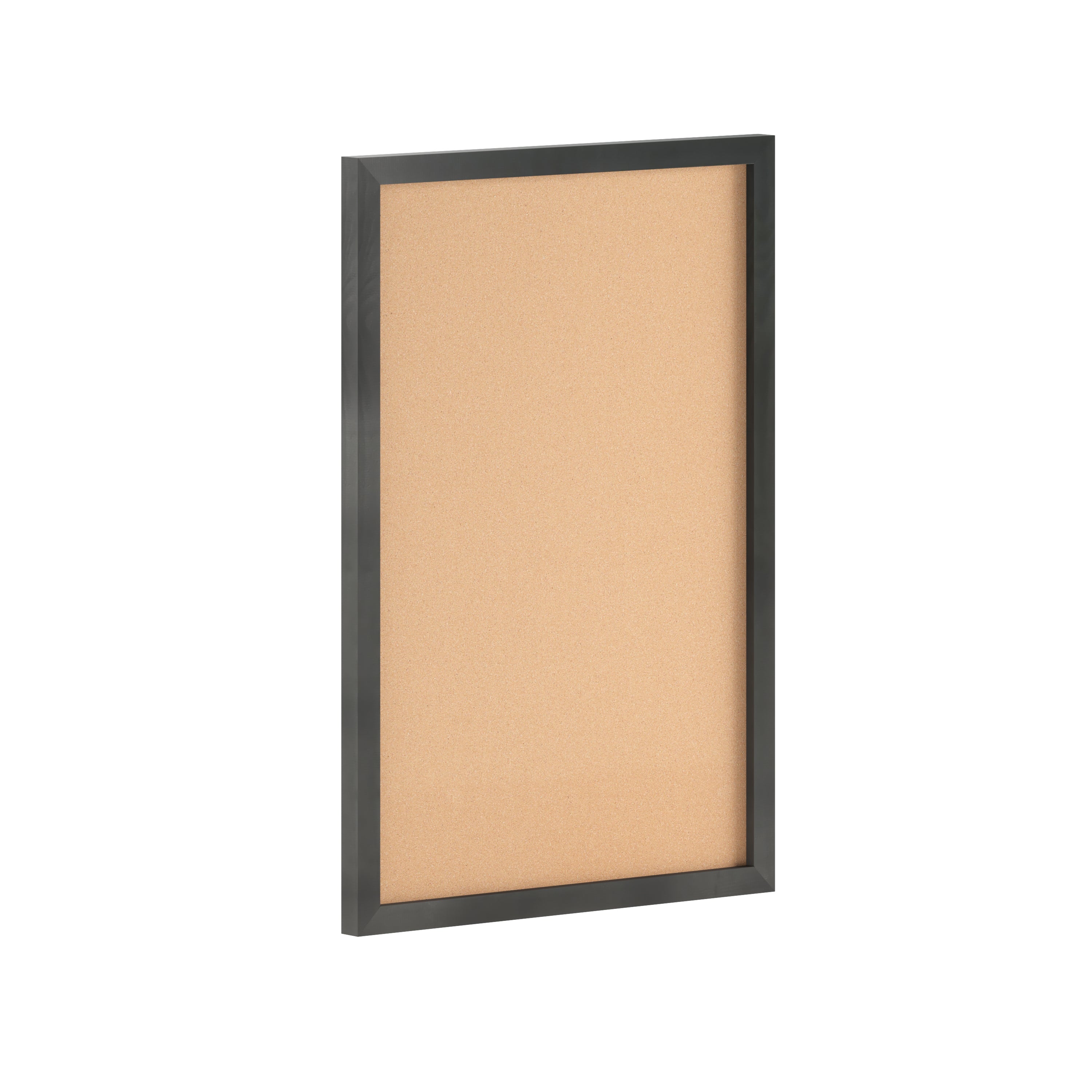 Camden Rustic 20" x 30" Wall Mount Cork Board with Wooden Push Pins for Home, School, or Business in Black