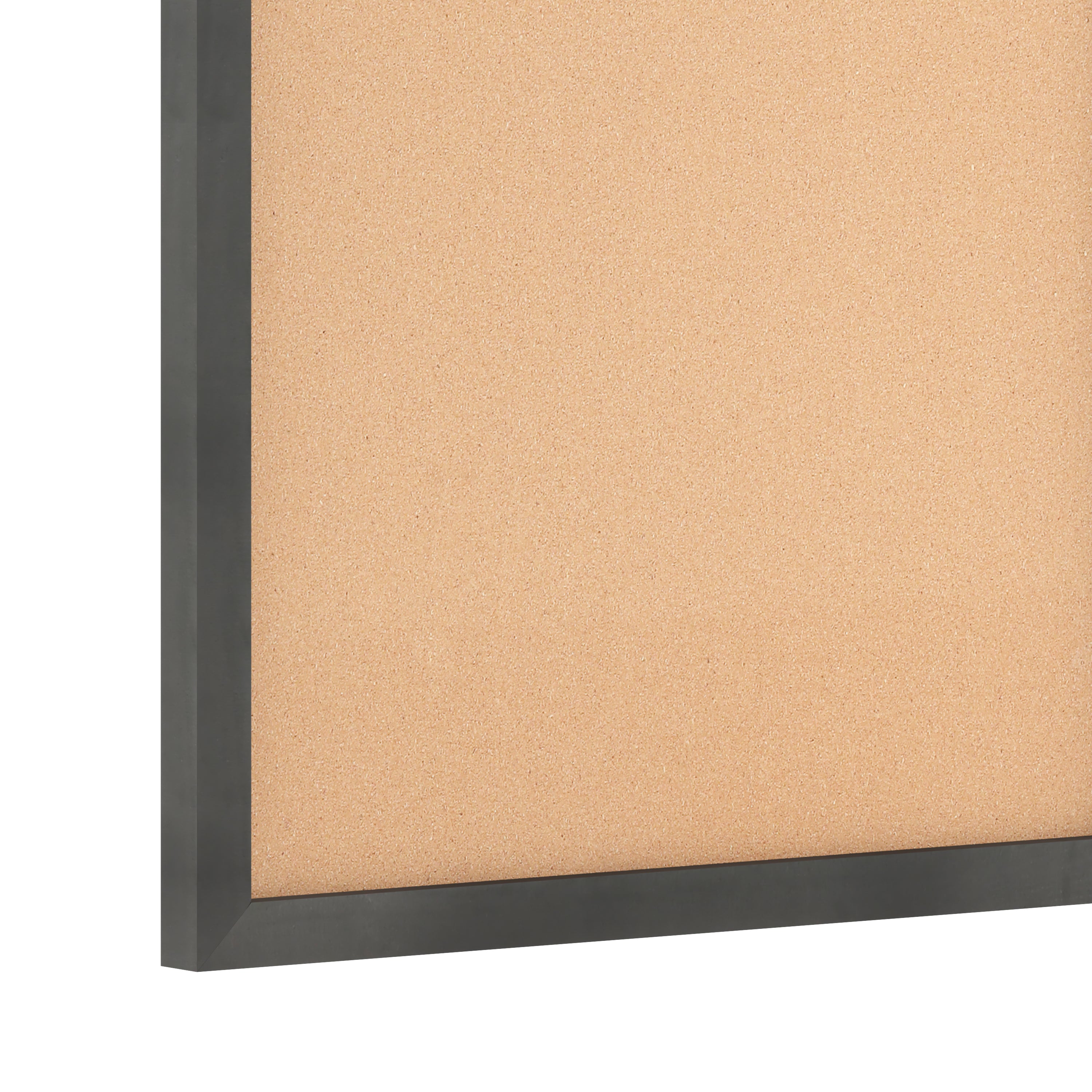 Camden Rustic 20" x 30" Wall Mount Cork Board with Wooden Push Pins for Home, School, or Business in Black