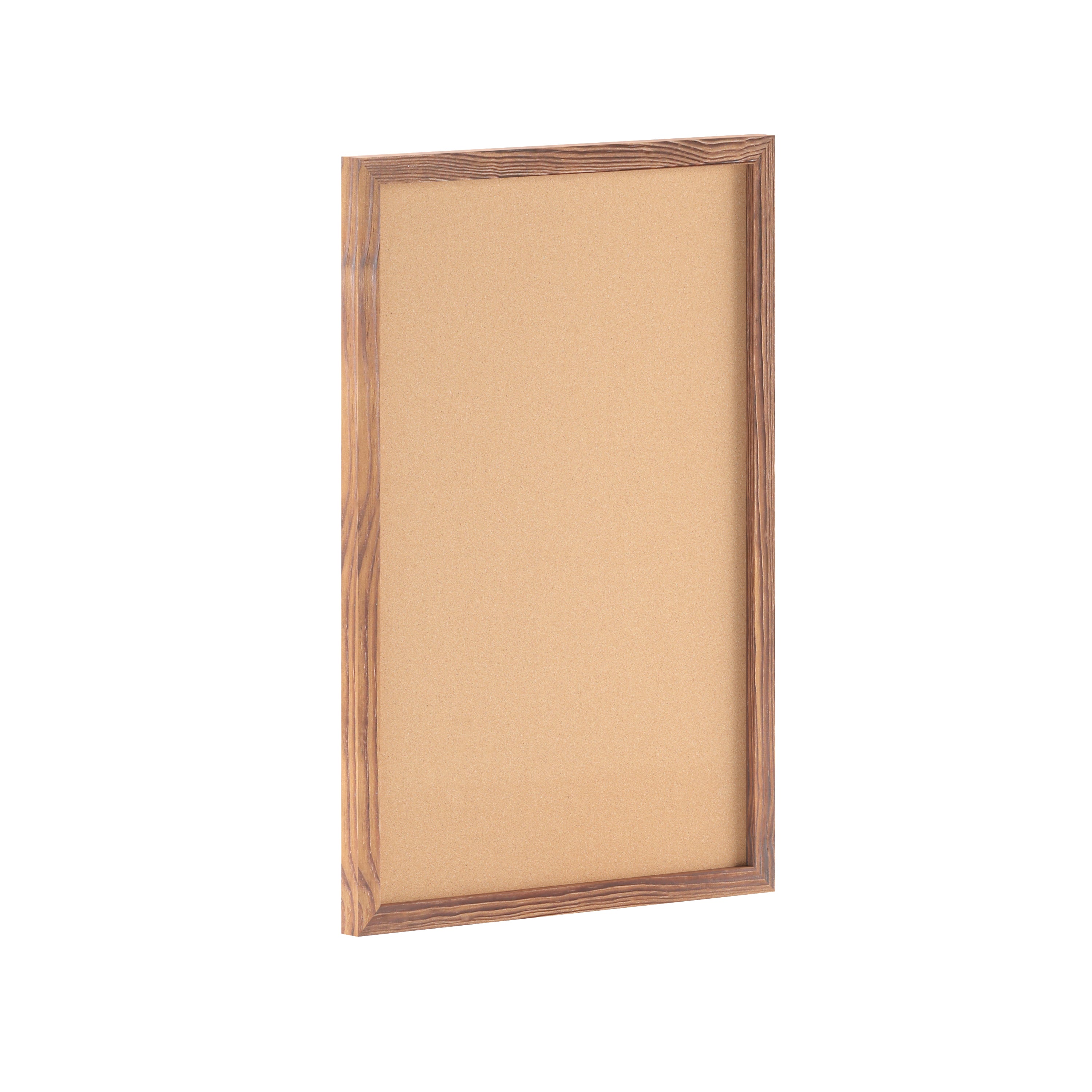 Camden Rustic 20" x 30" Wall Mount Cork Board with Wooden Push Pins for Home, School, or Business in Torched Brown
