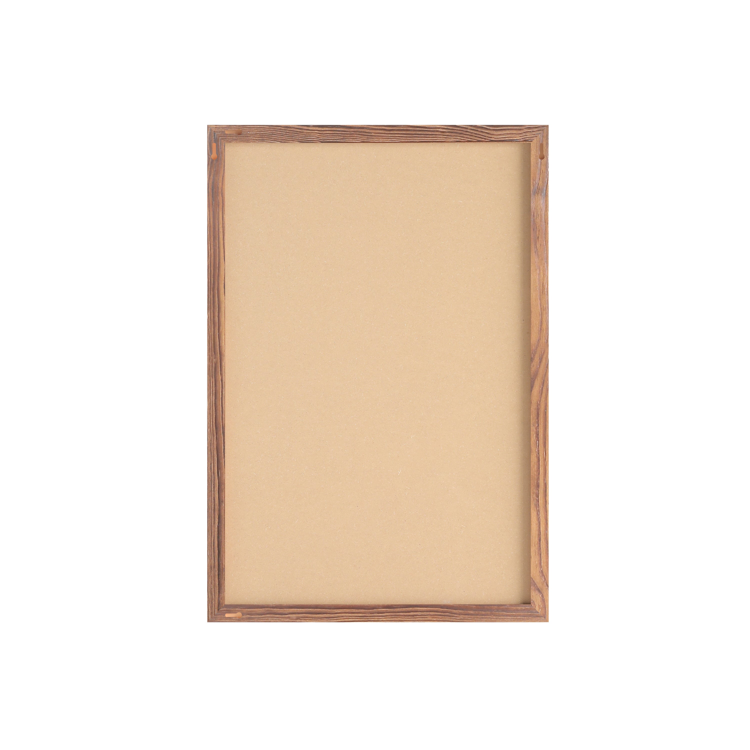 Camden Rustic 20" x 30" Wall Mount Cork Board with Wooden Push Pins for Home, School, or Business in Torched Brown