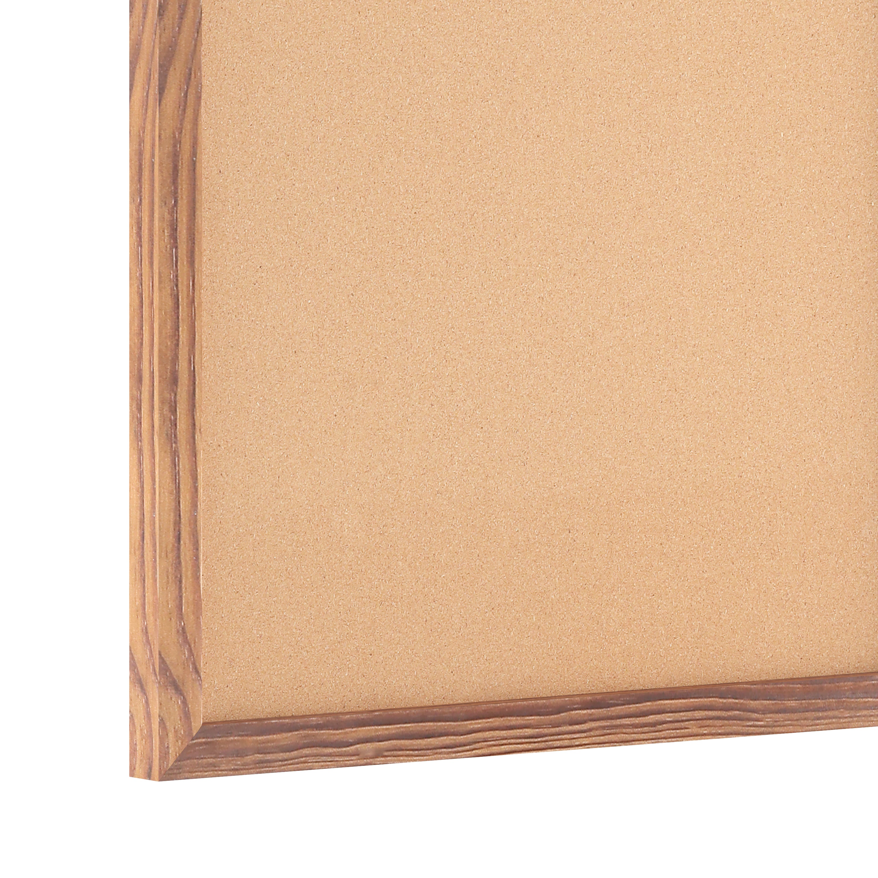 Camden Rustic 20" x 30" Wall Mount Cork Board with Wooden Push Pins for Home, School, or Business in Torched Brown