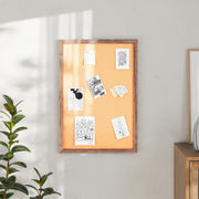 Camden Rustic 20" x 30" Wall Mount Cork Board with Wooden Push Pins for Home, School, or Business in Torched Brown